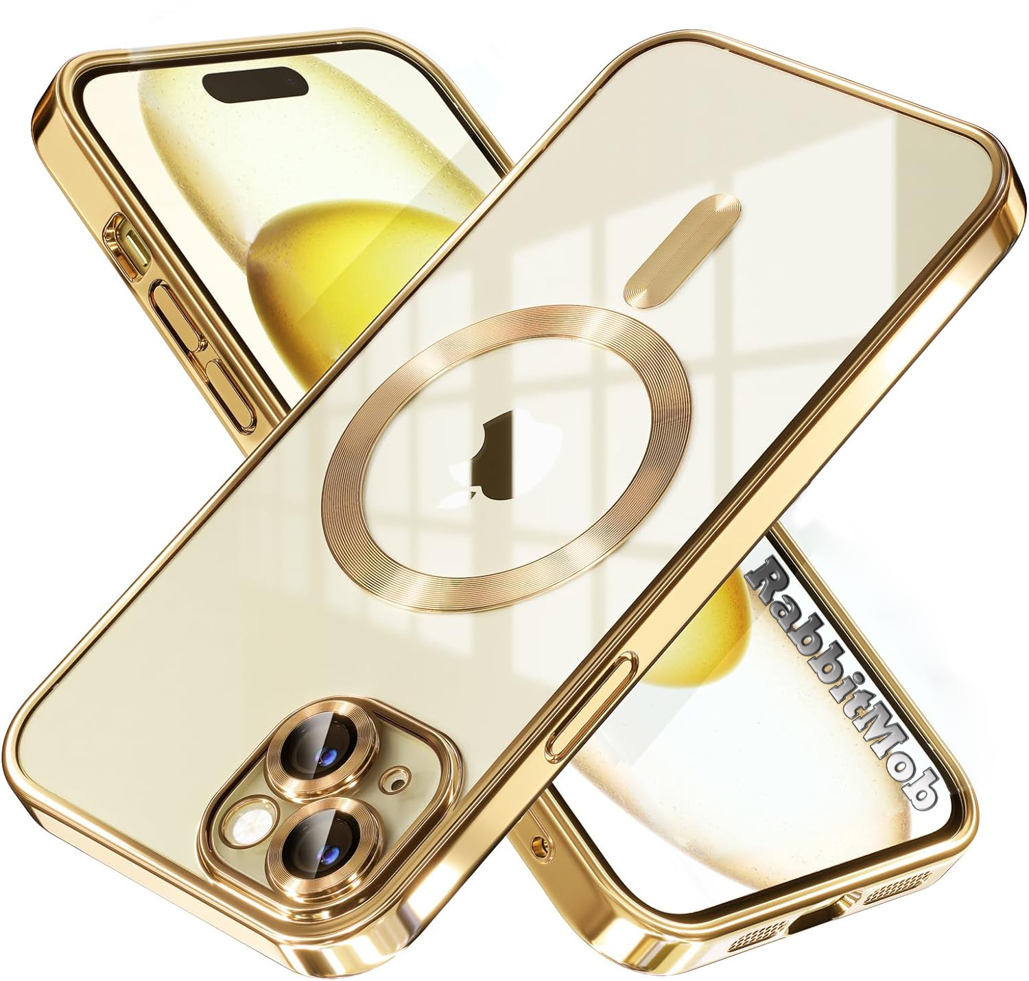 RabbitMob chrbty pre Apple iPhone 15 Plus CAMERA ISLAND PROTECTION zlatá