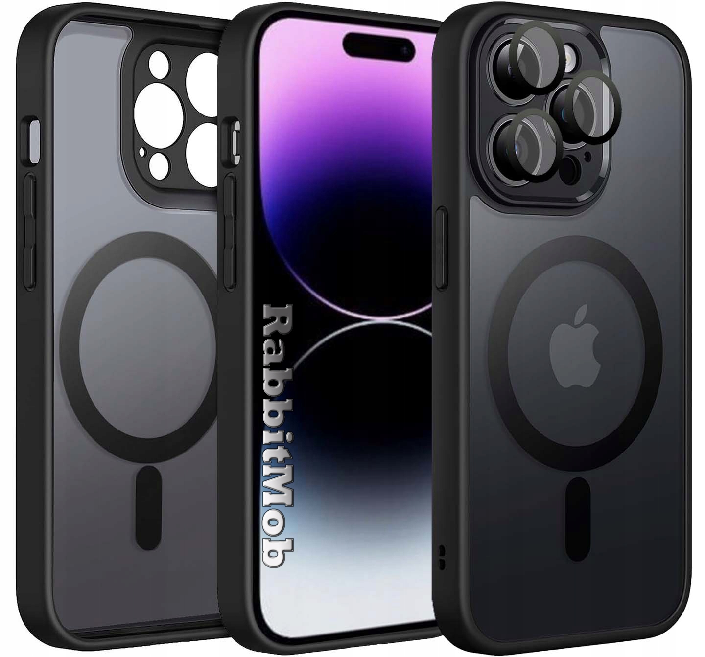Zadné strany RabbitMob pre Apple iPhone 14 Pro Max VYSTUŽENÉ MATNÉ MAGSAFE čierne