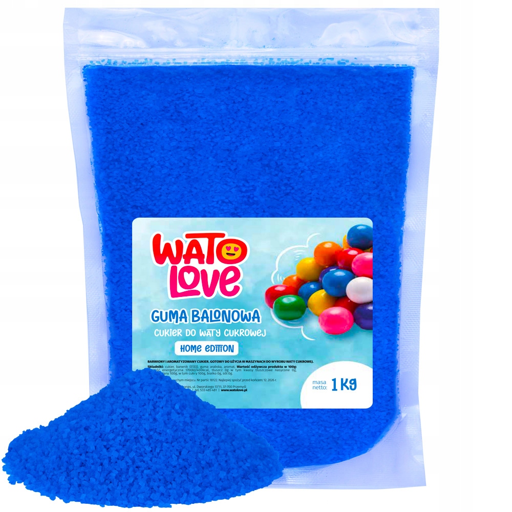 Zariadenie na cukrovú vatu WatoLove 1 kg žuvačková cukrová vata, modrá 1 W