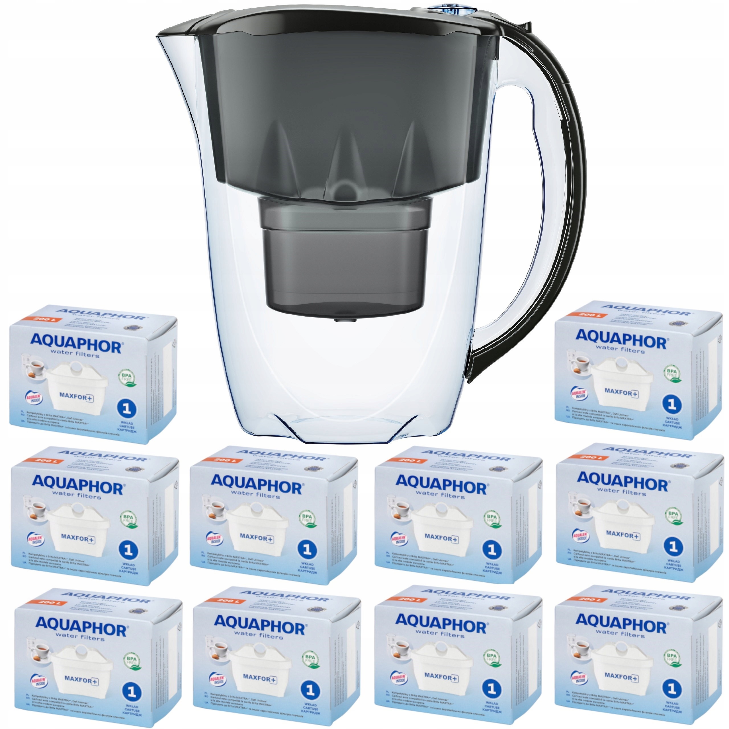 Filtračná kanvica Aquaphor Ametyst 2,8 l, čierna