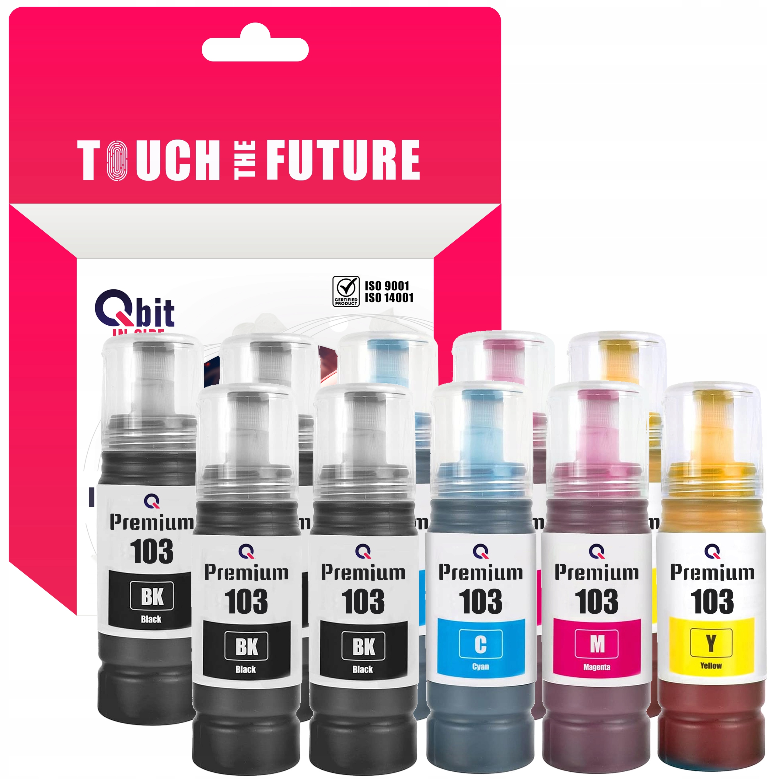 QBIT Eco tank atrament L3251 L3250 L3150 L3151 L3260 L3256 pre Epson čierna (čierna), červená (purpurová), modrá (azúrová), žltá (žltá)