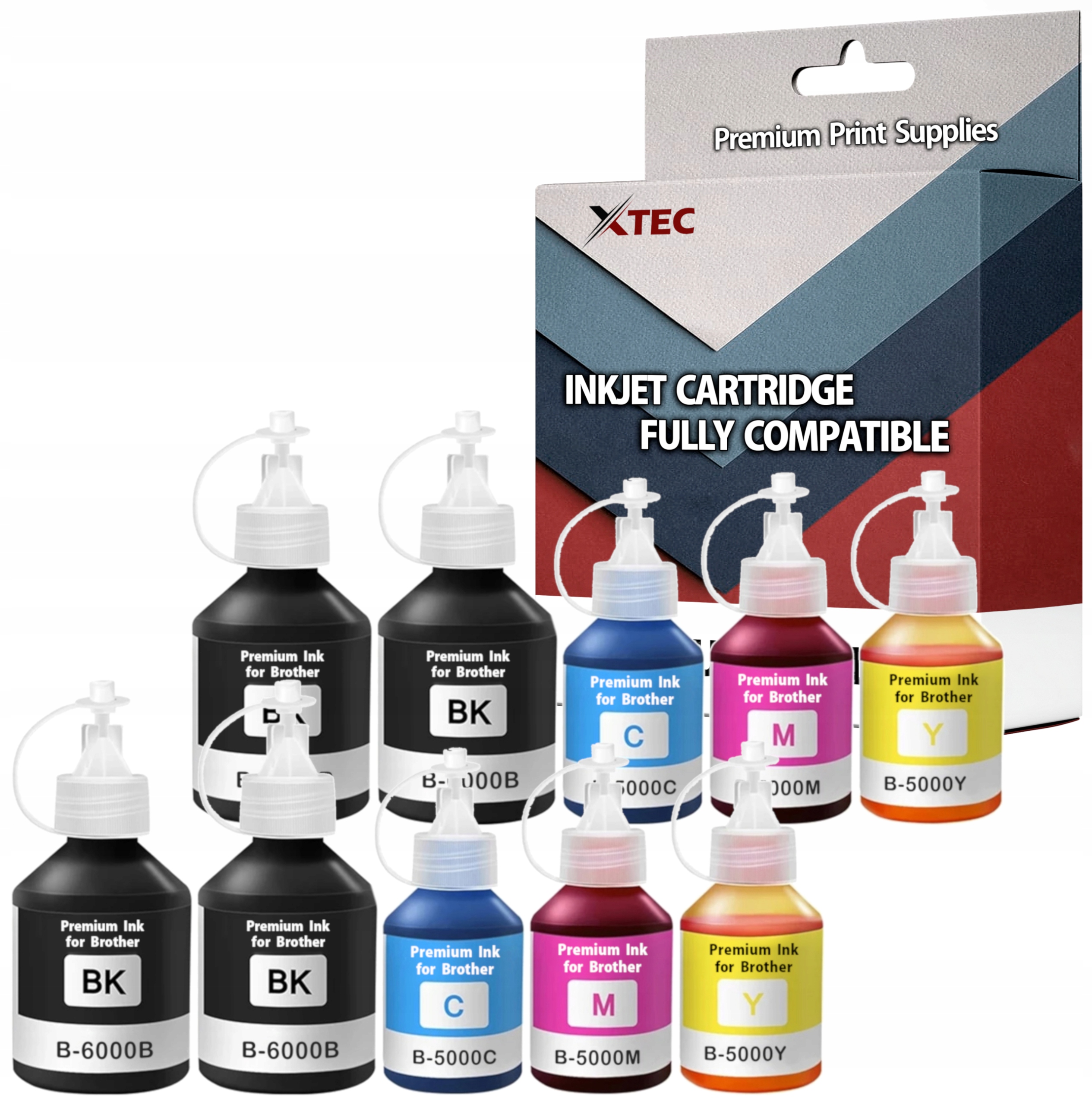 XTEC 10x-Ink-for-MFC-DCP-BT6000-D60BK atrament pre tlačiareň Brother čierna (čierna), červená (purpurová), modrá (azúrová), žltá (žltá)
