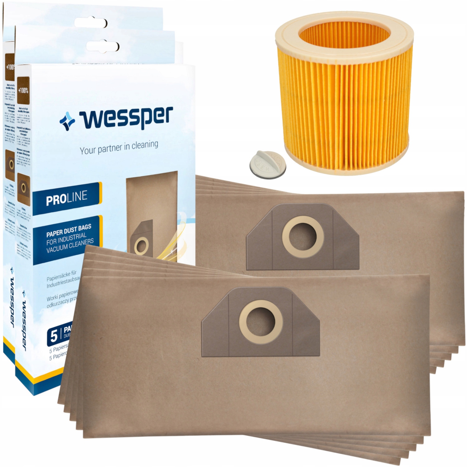 Vrecko, sáčok do vysávača - 10x vrecká +filter pre vysávač Karcher WD3.200 MV3