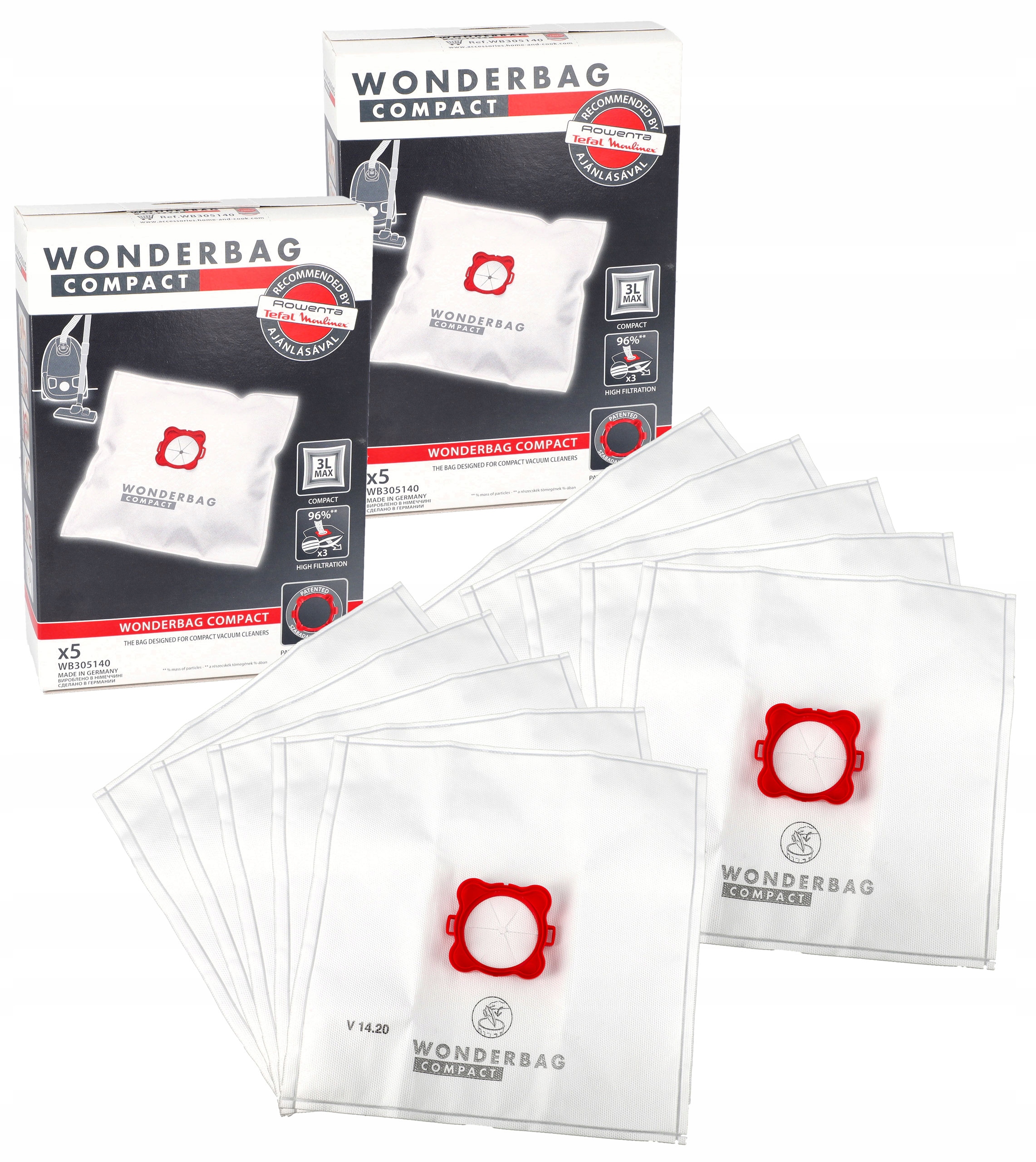Vrecko, sáčok do vysávača - Syntetický vákuový čistiaci taška Wonderbag Compact, WB3051 10 ks.
