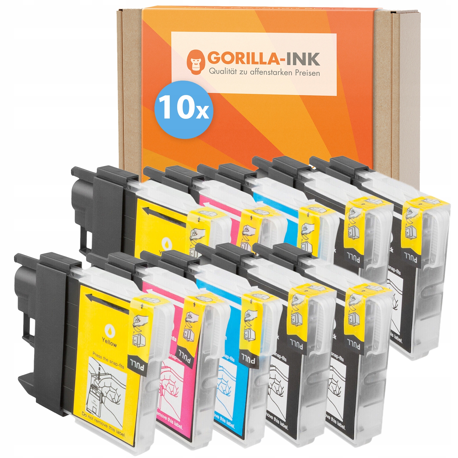 Gorilla-Ink brother-mfc-dcp-985-lc985-lc985xl-lc-975-39 pre Brother čierna (čierna), červená (purpurová), modrá (azúrová), sada, žltá (žltá)