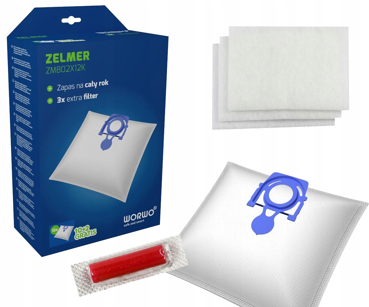 Vrecko, sáčok do vysávača - Syntetický vákuový čistiaci prostriedok ZMB02K_12 PCS 12 PCS.