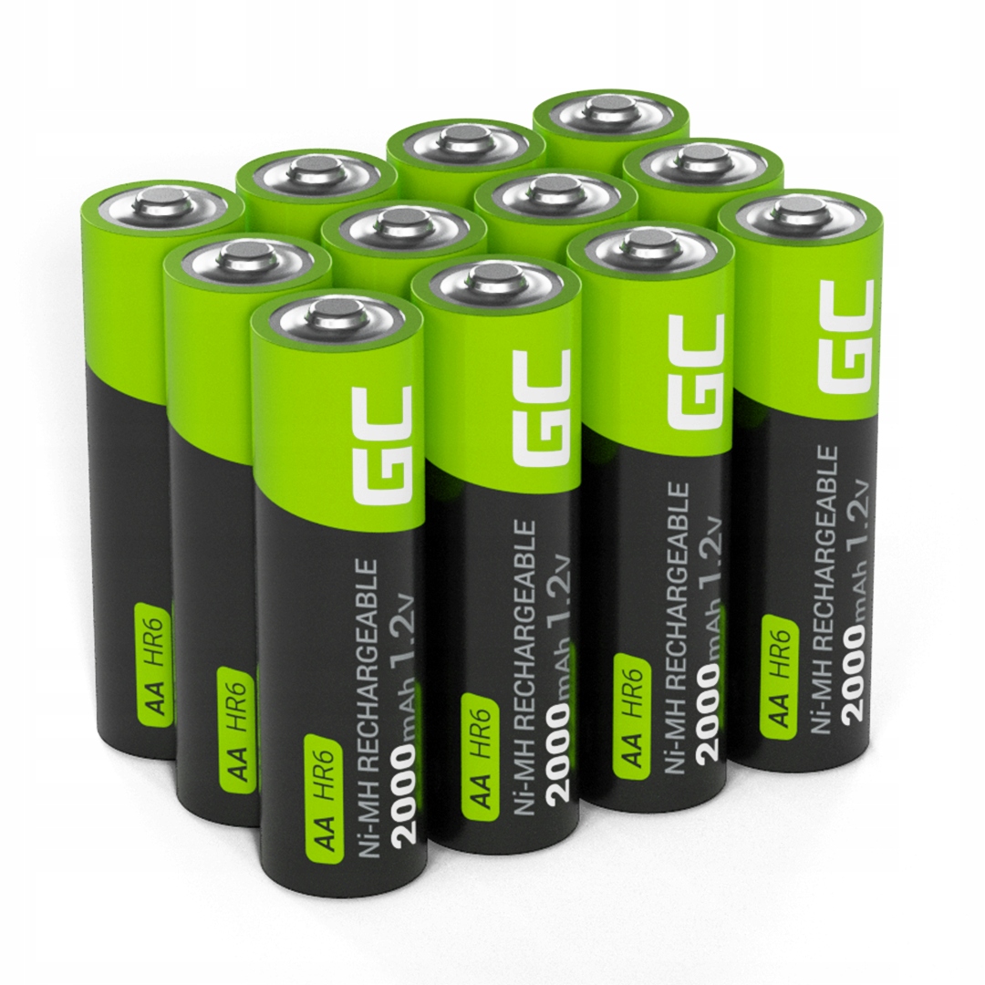 Nikel-metal hydridová (NiMH) batéria Green Cell AA (R6) 2000 mAh 12 ks.