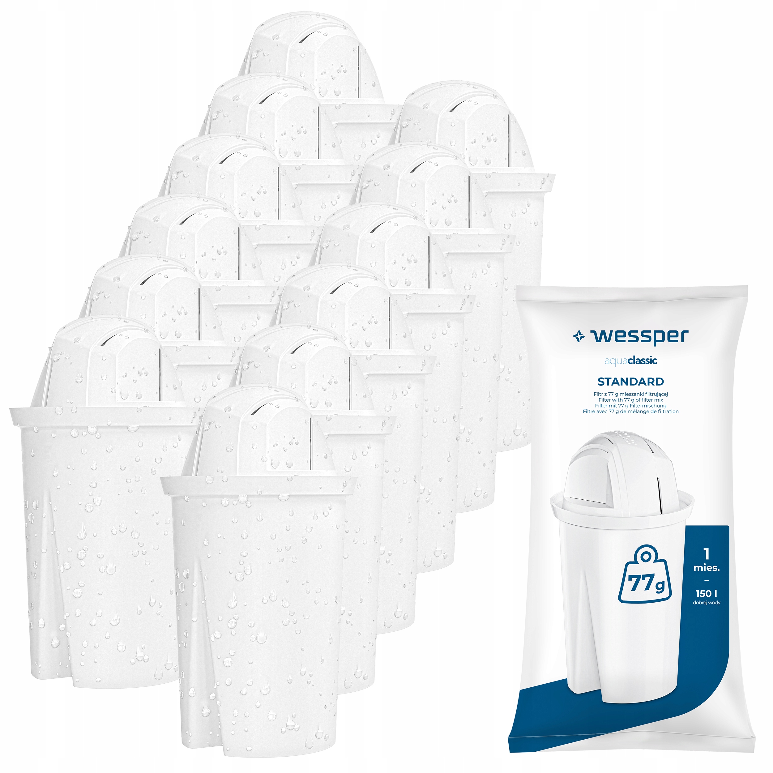 Filtračná vložka do džbánu Wessper AquaClassic Standard, 12 ks.