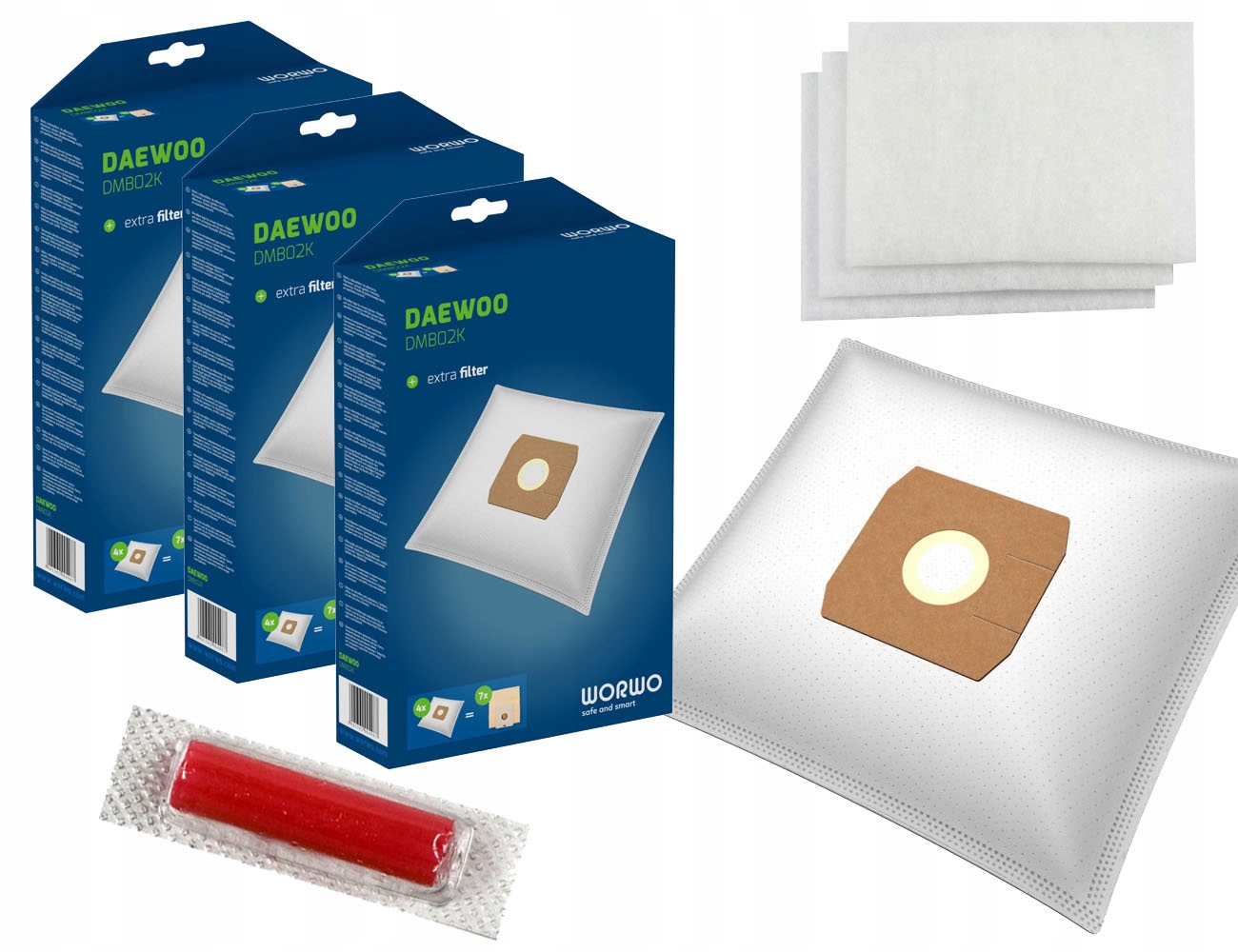 Vrecko, sáčok do vysávača - Syntetický vákuový čistič taška DMB02K_4X3 12 PCS.