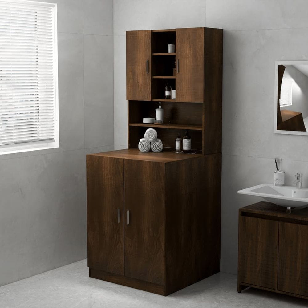 Vidaxl Skrinka na práčku hnedý dub 71x71,5x91,5 cm