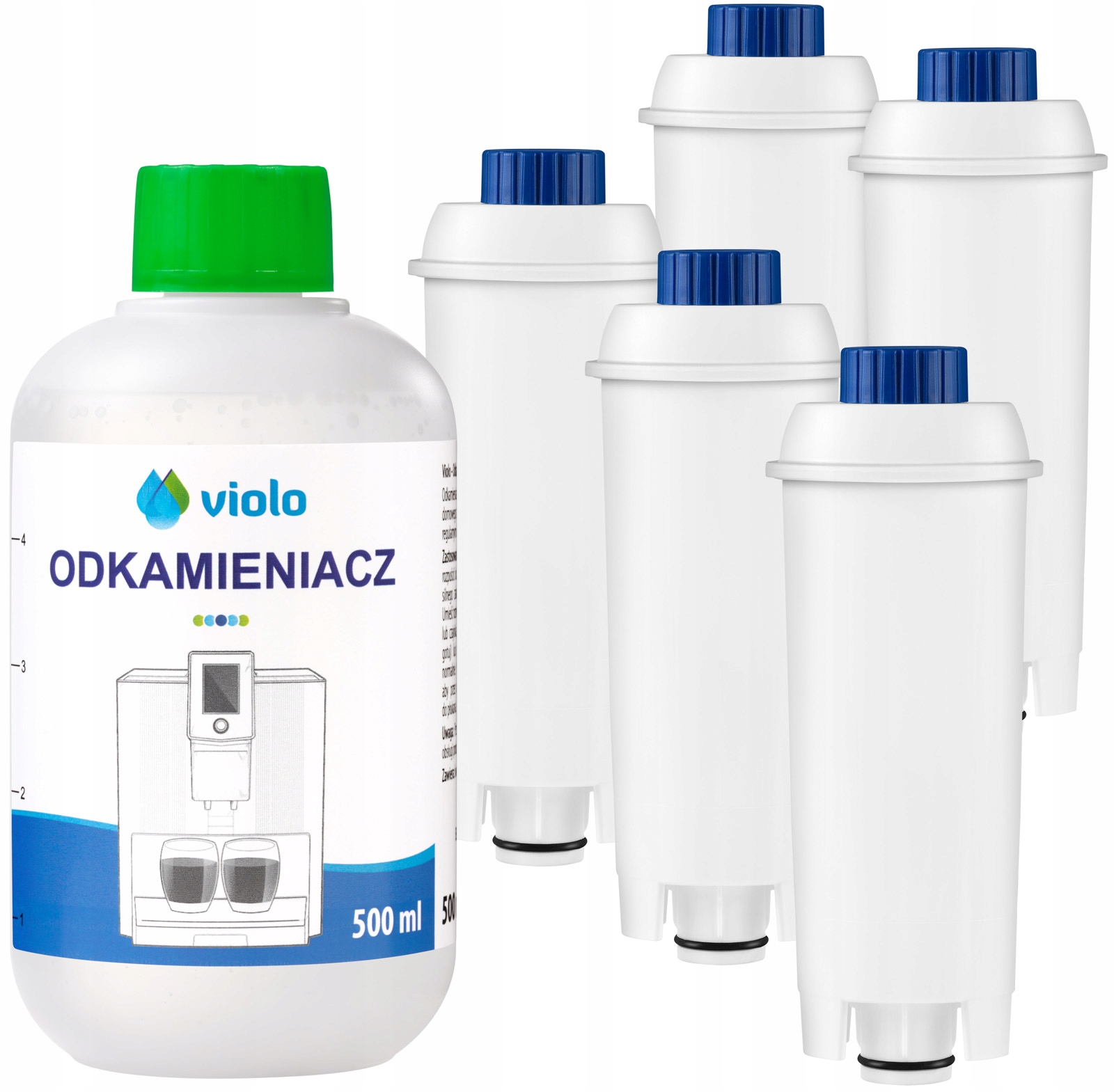 1x 500 ml espresso kávovar DELONGHI 500 ml 5x sada FILTRA