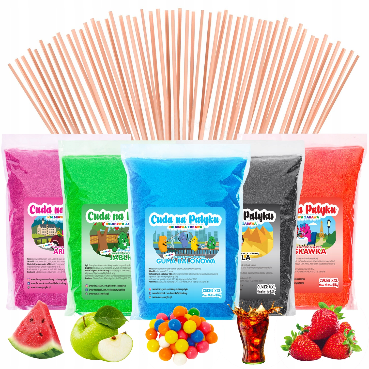 Pomôcka na cukrovú vatu Zázraky na tyčinke Žuvačka Cukrová vata 500g Doypack S modrá 1 W + 104 ďalších produktov