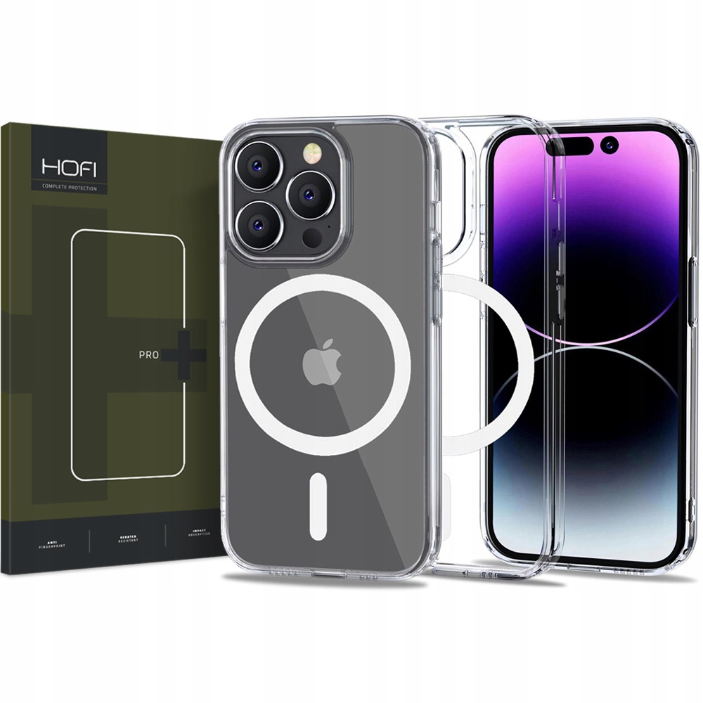 Tech-protect späť pre iPhone 14 Pro Flexair bezfarebný geometrický + temperované sklo Hofi pre Apple iPhone 14 Pro