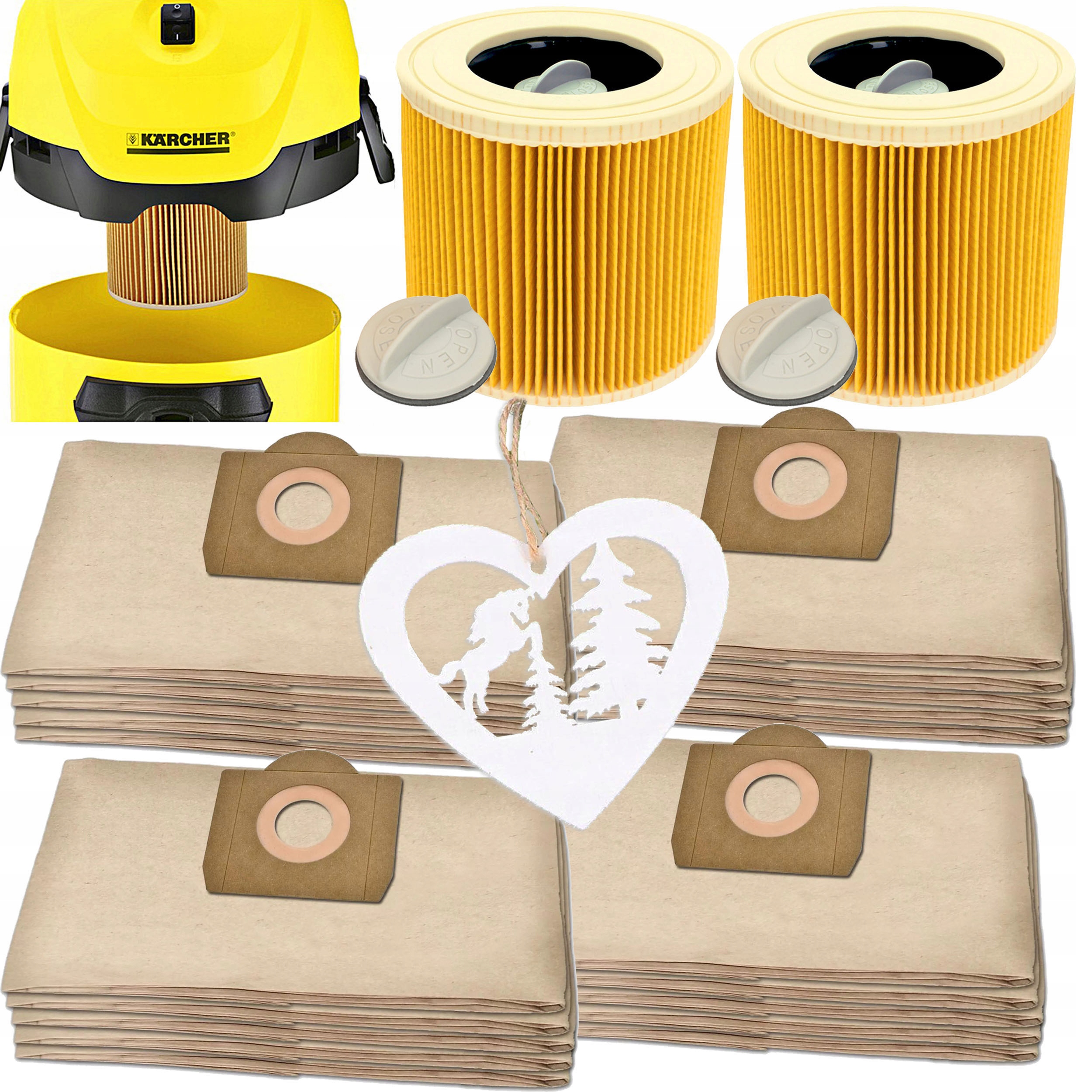 Vrecko, sáčok do vysávača - 20x vrecká + filter pre vysávač Karcher WD3 SE4001