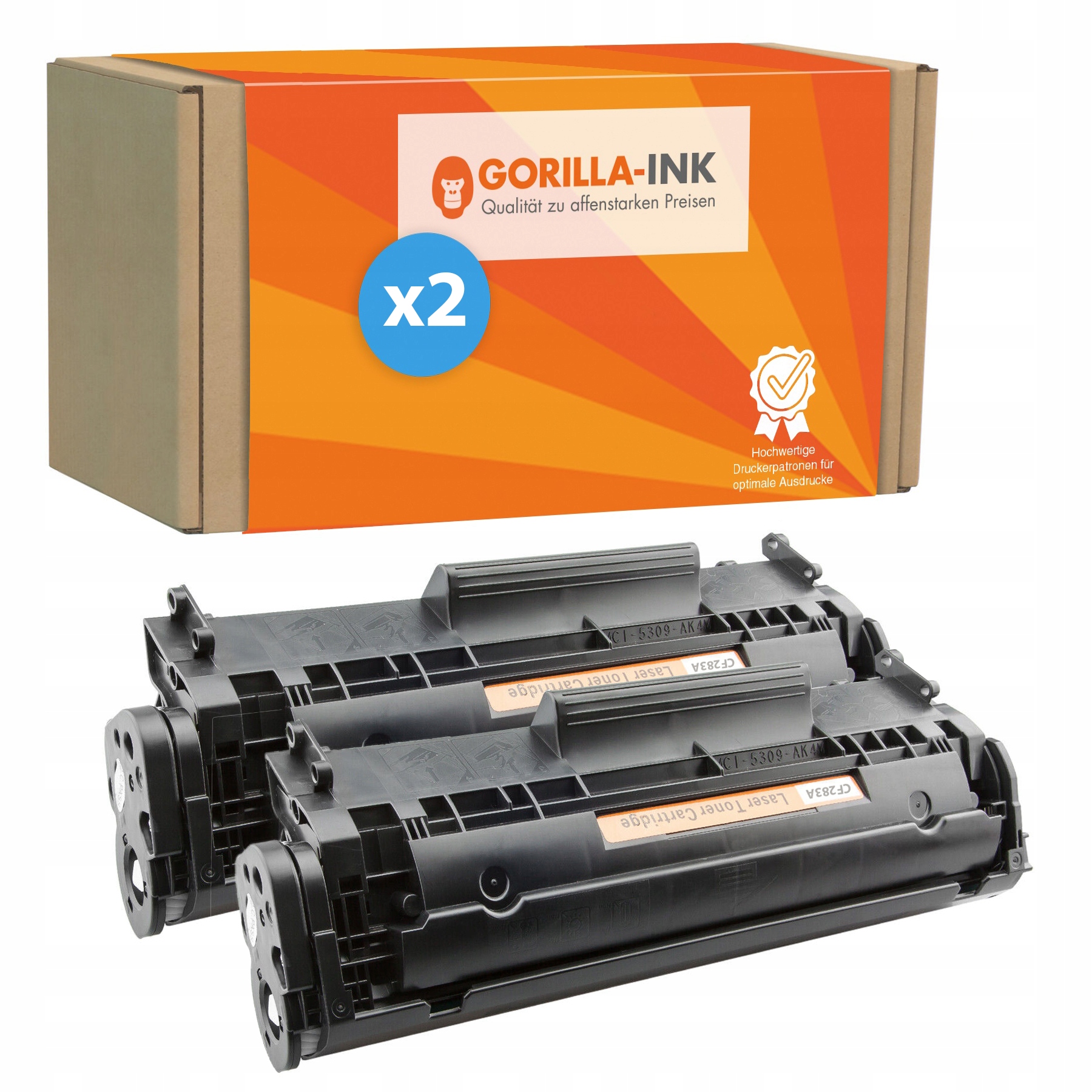2× toner Gorilla-Ink do tlačiarne HP 2× CF283A 83A LaserJet Pro MFP čierna (čierna)