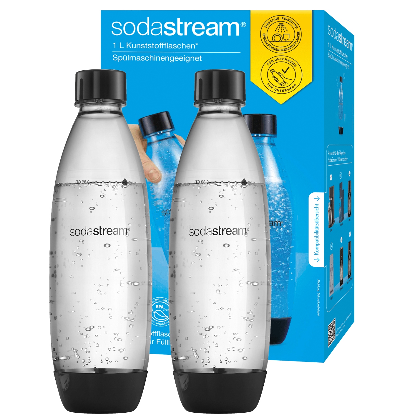 2x FĽAŠE SODASTREAM FĽAŠE SATURATOR Fľaša 1L DVOJBAL.