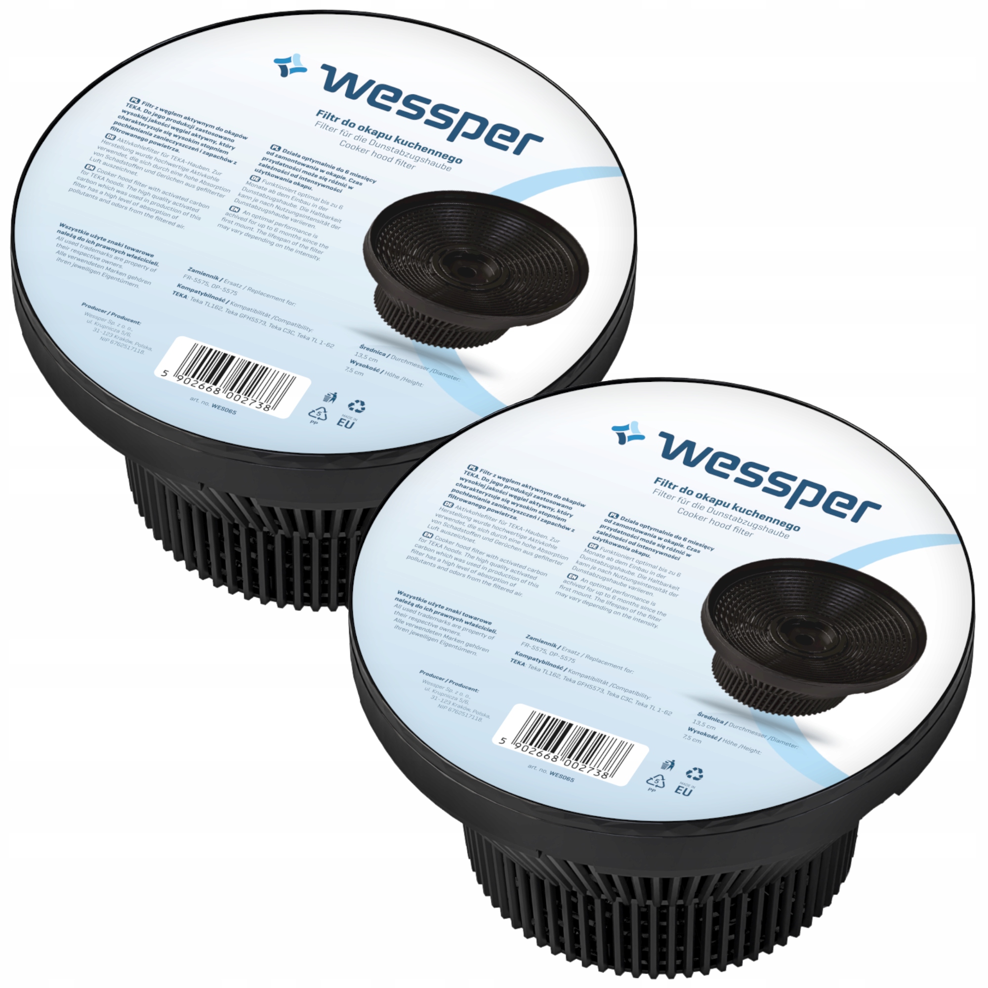 2x Carbon Filter TEKA GFG2 GFH55 / 73 TL1-62 C3C