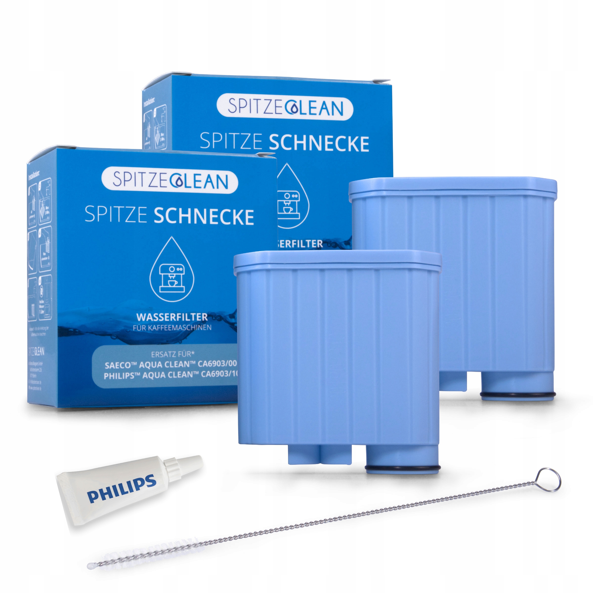 Filter vložte Spitze Clean 2x Schnecke + Smar Saeco HD5061/01 + Brush 1 PC.