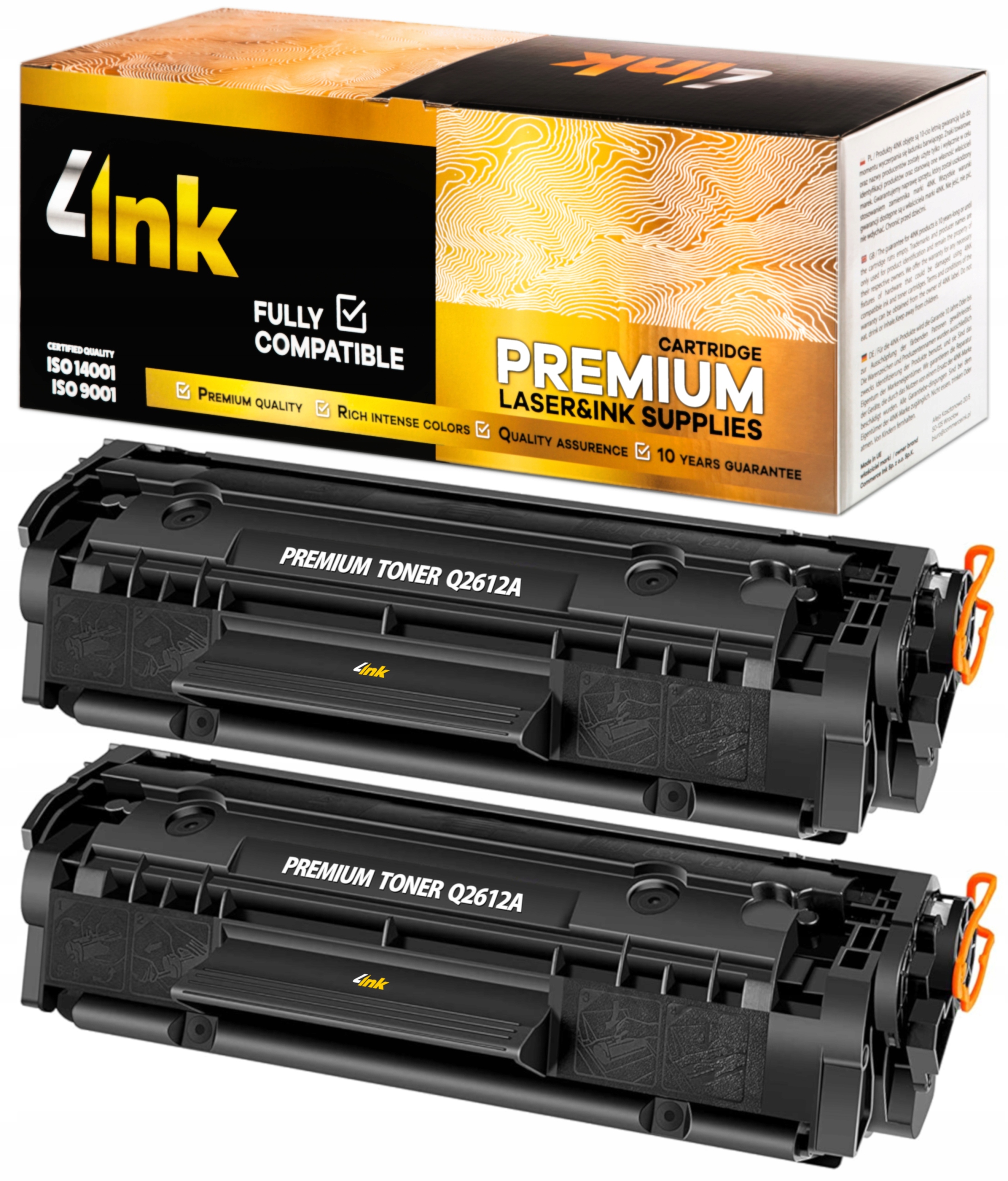 4INK toner pre HP 2x-12A-Q2612A-pre-Laser-Jet-MFP tlačiarne čierny (čierny)
