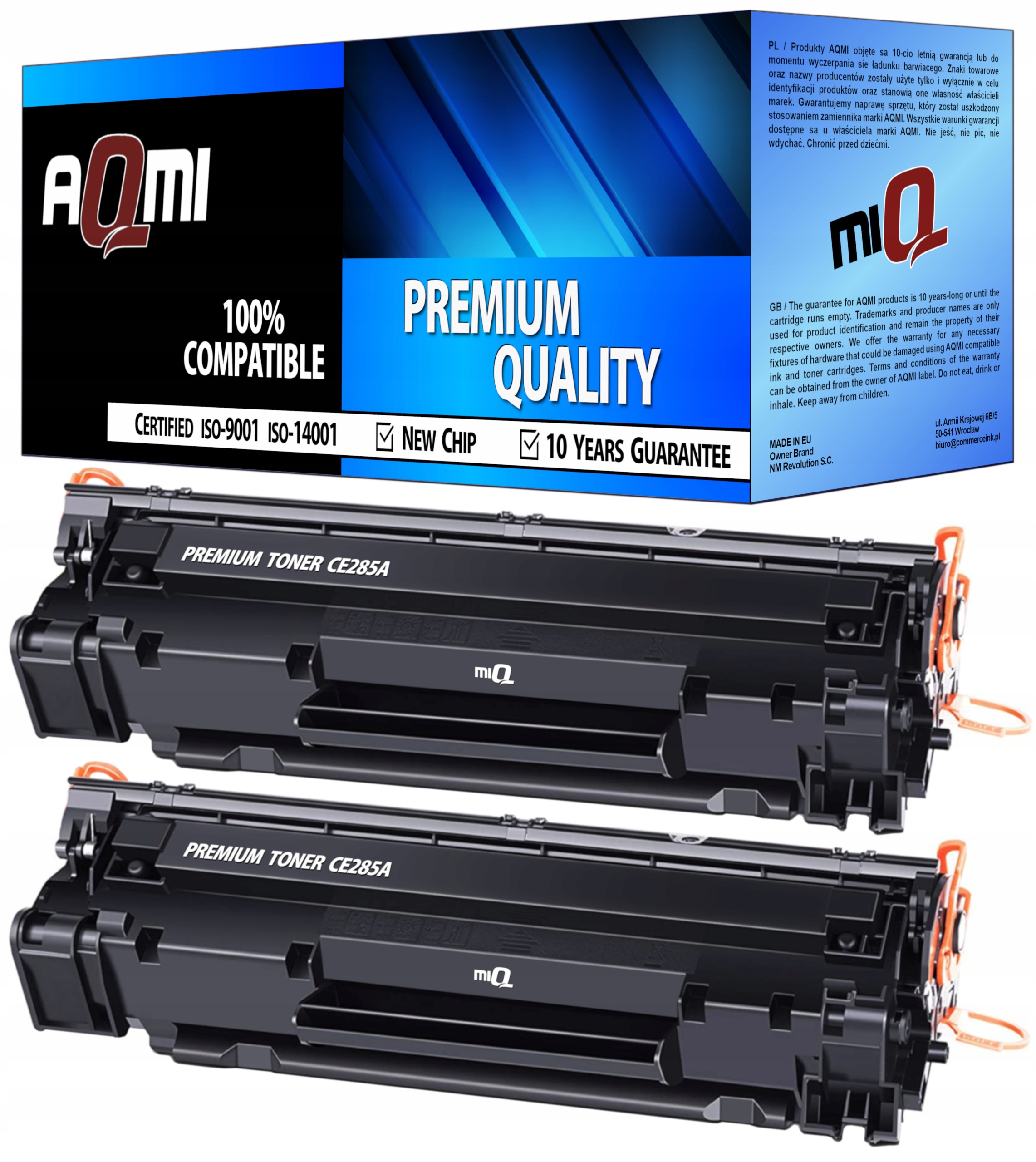 Toner AQMI pre HP 2x 85A CE285A pre tlačiareň Laser Jet MFP čierna (čierna)