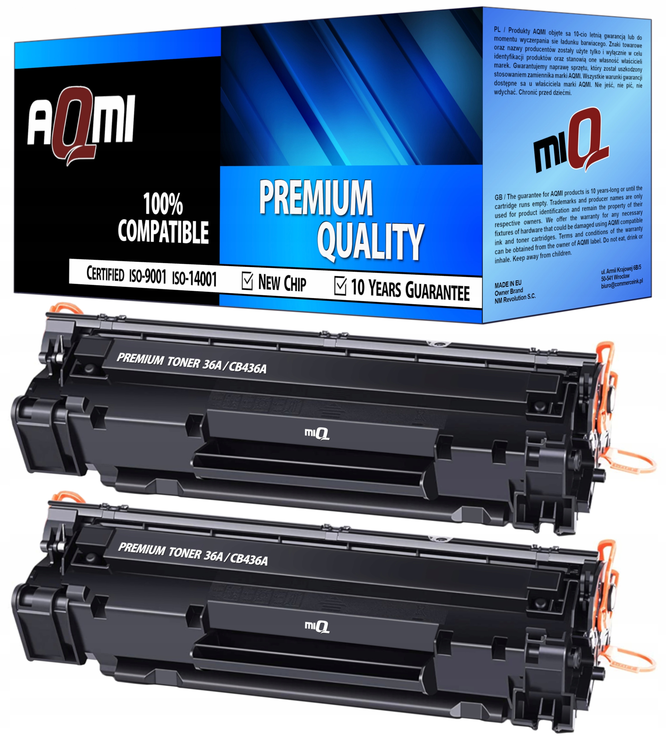 Toner AQMI pre tlačiareň HP 2x-36A-pre-Laset-Jet-MFP-CB436A čierna (čierna)