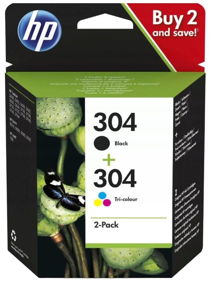 Sada čiernych atramentov HP 304, kompletná 2620 2630