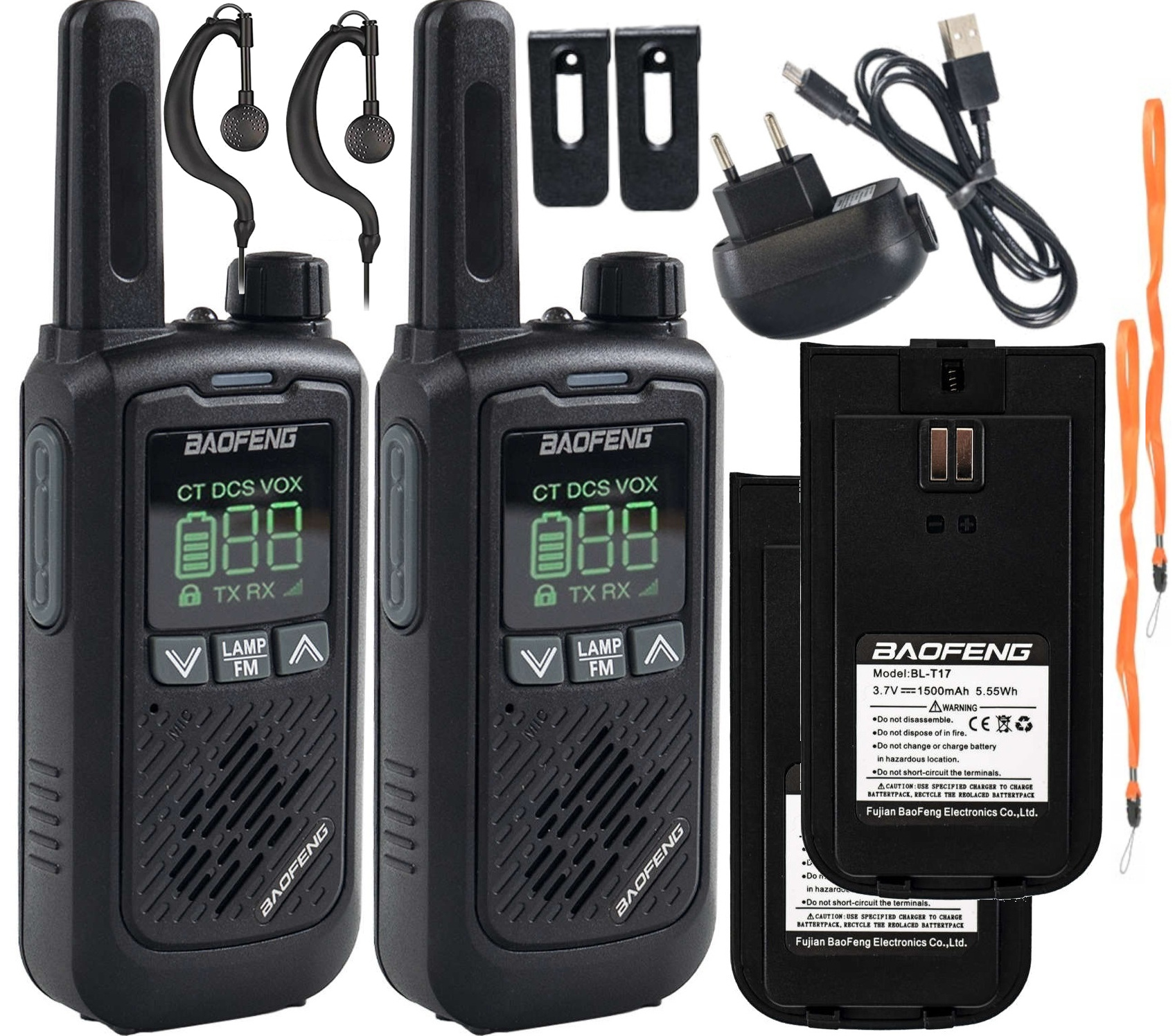 Vysielačka Baofeng BF-T17 EU 1800mAh + slúchadlá