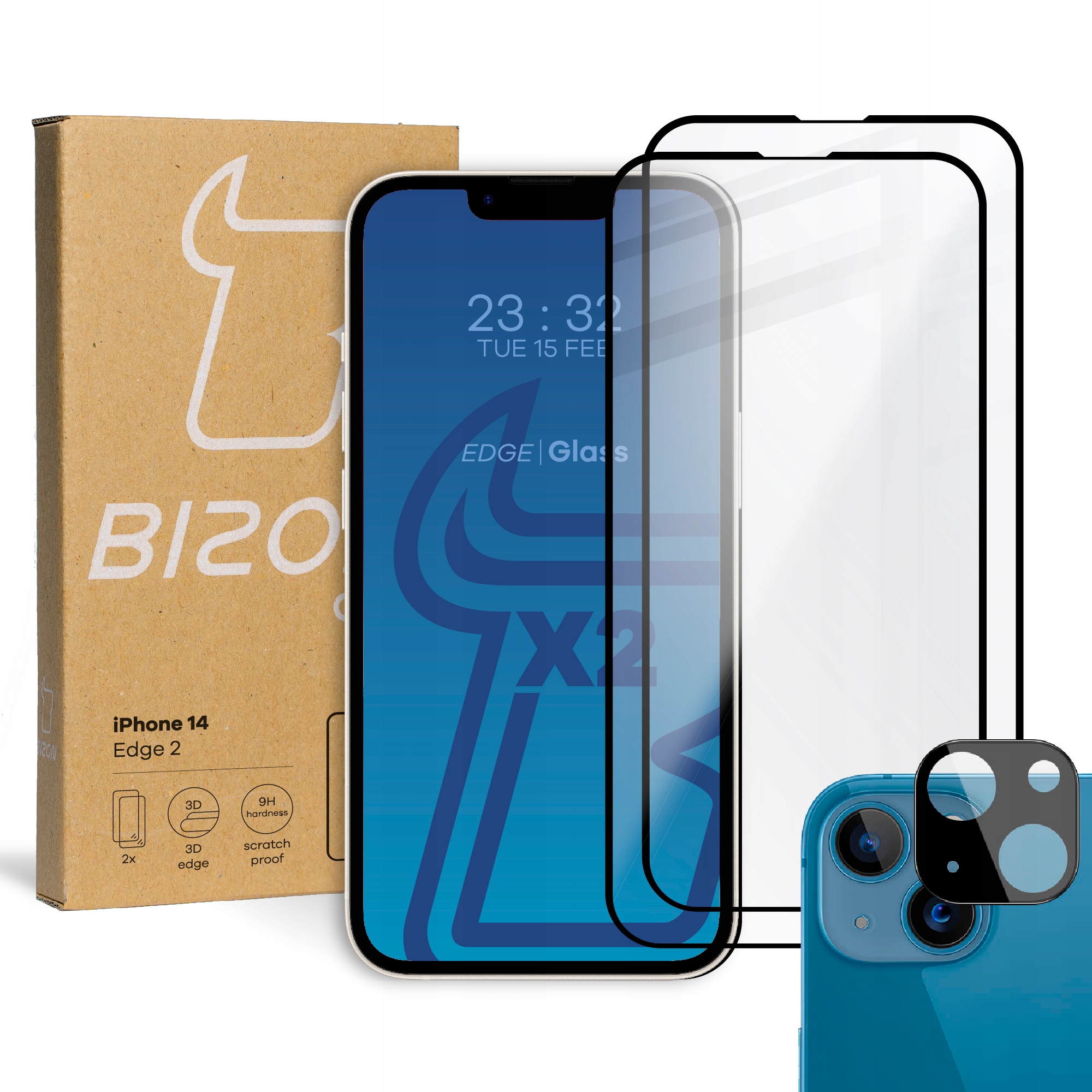 Tvrdené sklo Bizon pre Apple iPhone 14 3 ks.