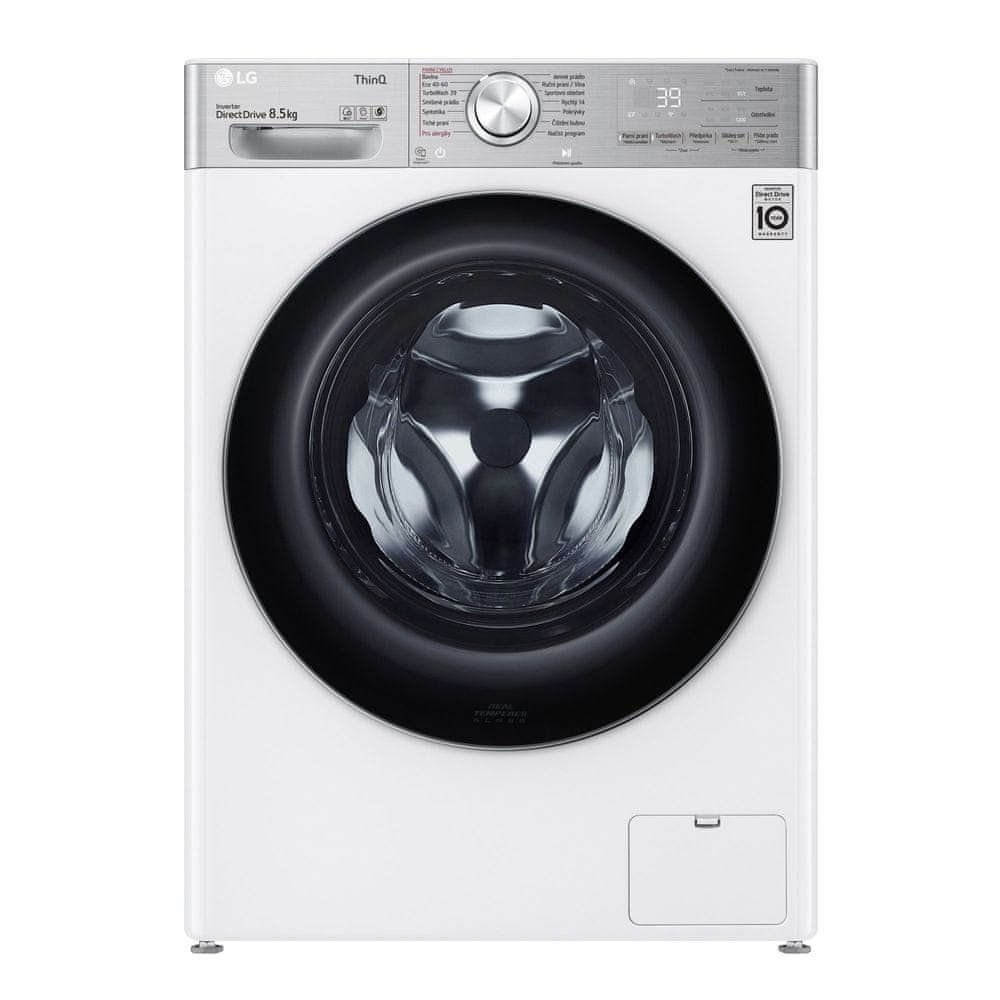 LG Slim automatická parná práčka F28V9GW2W + záruka 10 rokov na motor + 2x darček Lenor Gold Orchid Color All-in-1, 63 ks