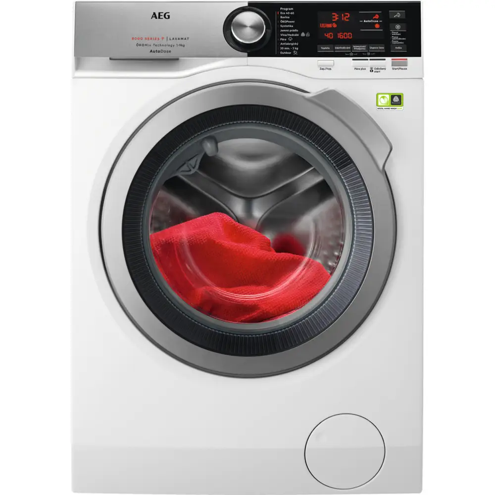 AEG práčka ÖKOMix L8FBC69ASCA AutoDose + doživotná záruka na motor + 2x darček Lenor Gold Orchid Color All-in-1, 63 ks