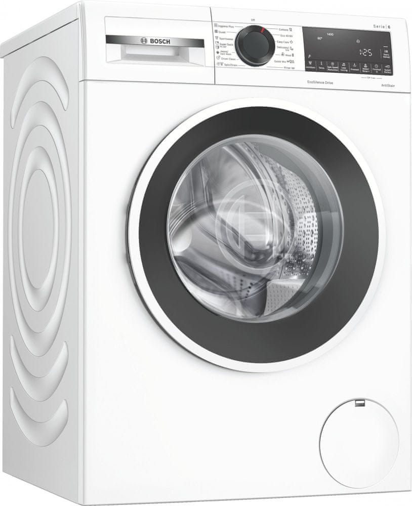 Bosch spredu plnená práčka WGG25400BY + záruka 10 rokov na motor + 2x darček Lenor Gold Orchid Color All-in-1, 63 ks