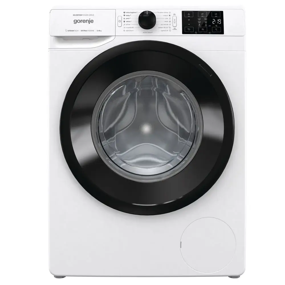 Gorenje spredu plnená práčka WNEI84BS SteamTech + záruka 15 rokov na motor