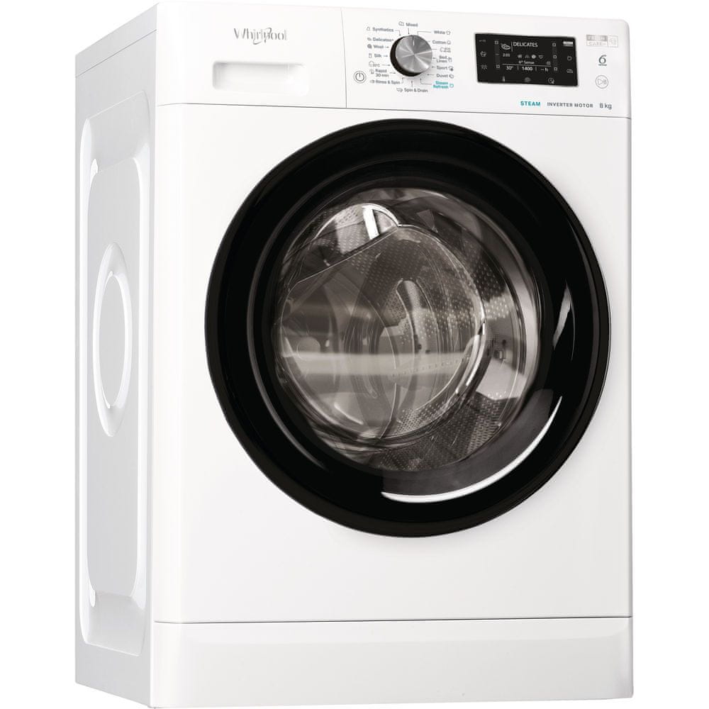 Whirlpool Spredu plnená práčka FFD 8638 BV EE + záruka 10 rokov na motor + darček Lenor Gold Orchid Color All-in-1, 63 ks