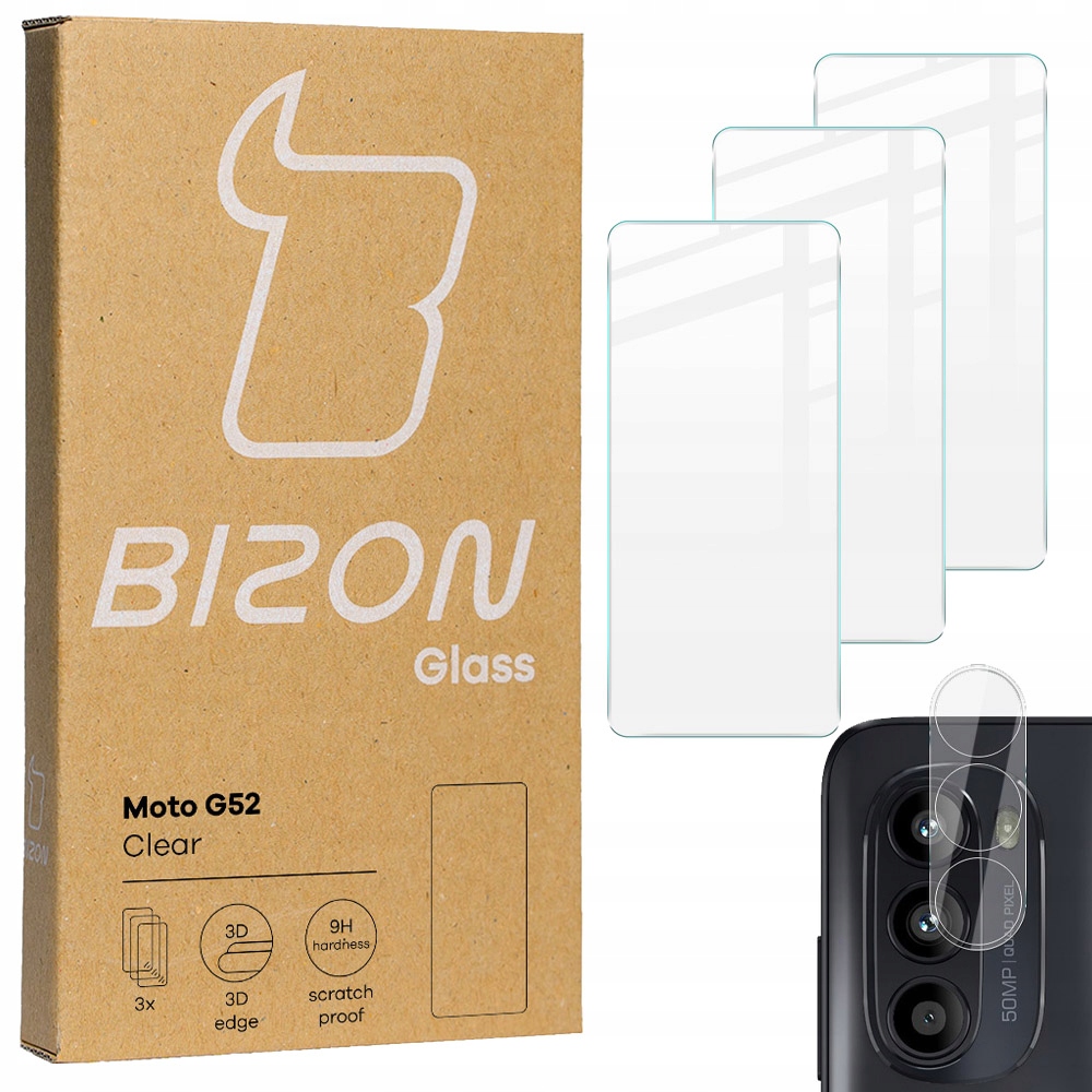 Sklenené sklo bizónov pre Motorola Moto G52