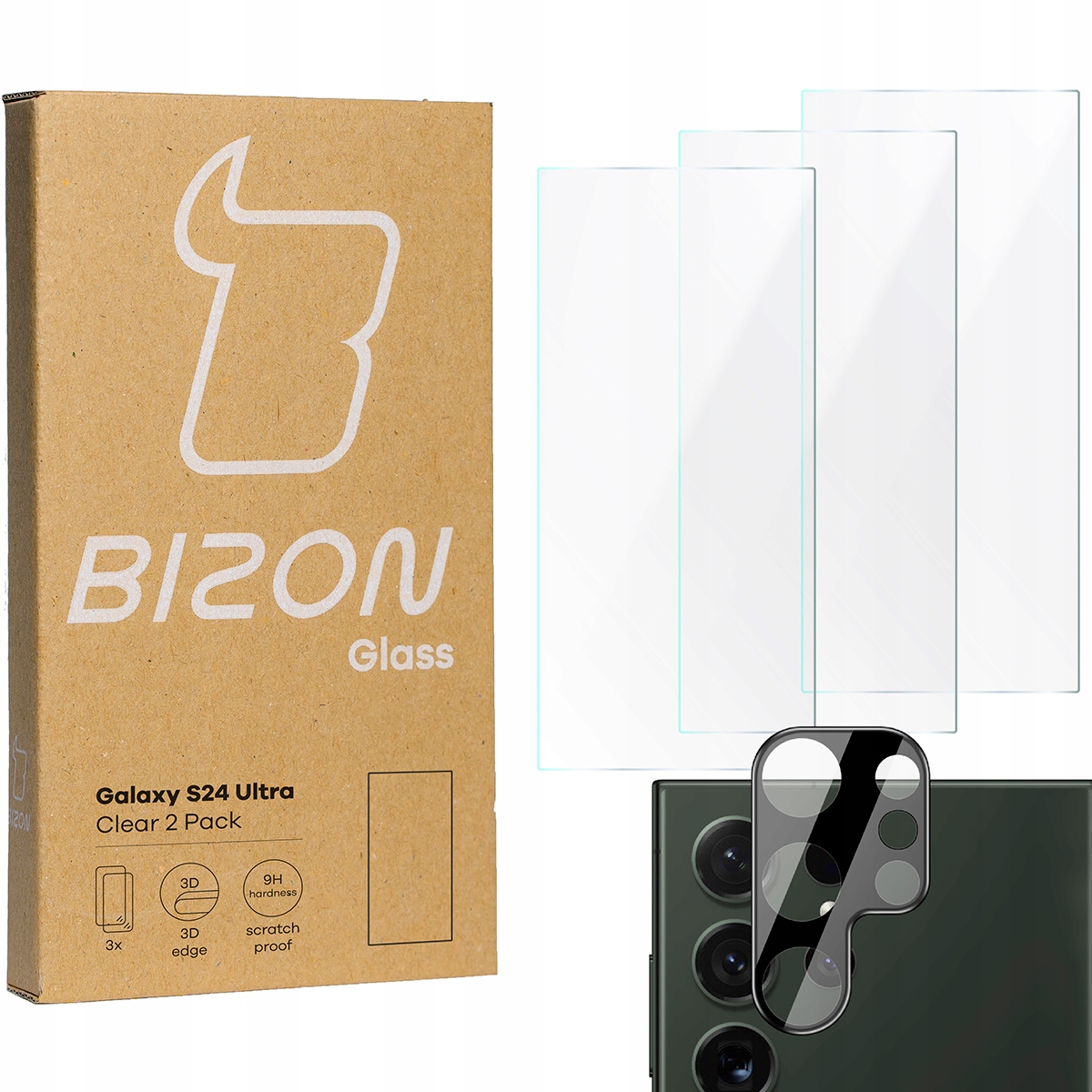 Tvrdené sklo Bizon pre Samsung Galaxy S24 Ultra 4 ks.
