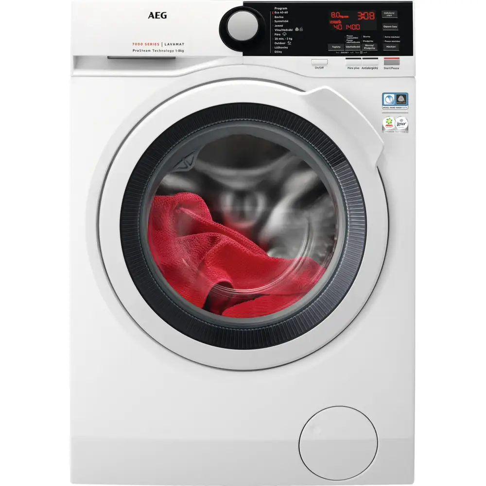 AEG práčka ProSteam L7FNE48SC + 5 rokov na celý model + 2x darček Lenor Gold Orchid Color All-in-1, 63 ks