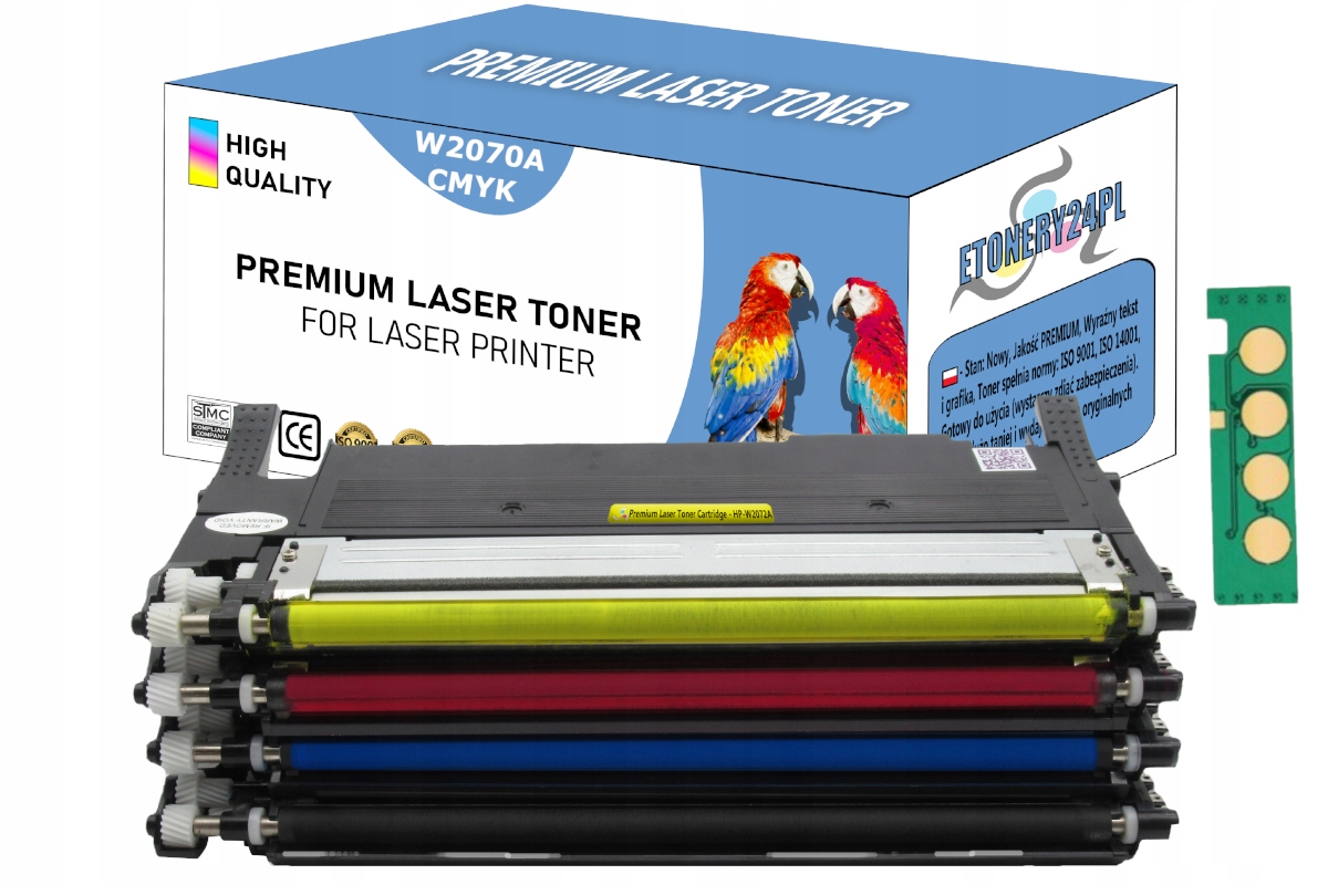 ETONERY24PL toner pre HP 117A | W2070A/1/2/3 S ČIPOM čierna (čierna), červená (purpurová), modrá (azúrová), sada, žltá (žltá)