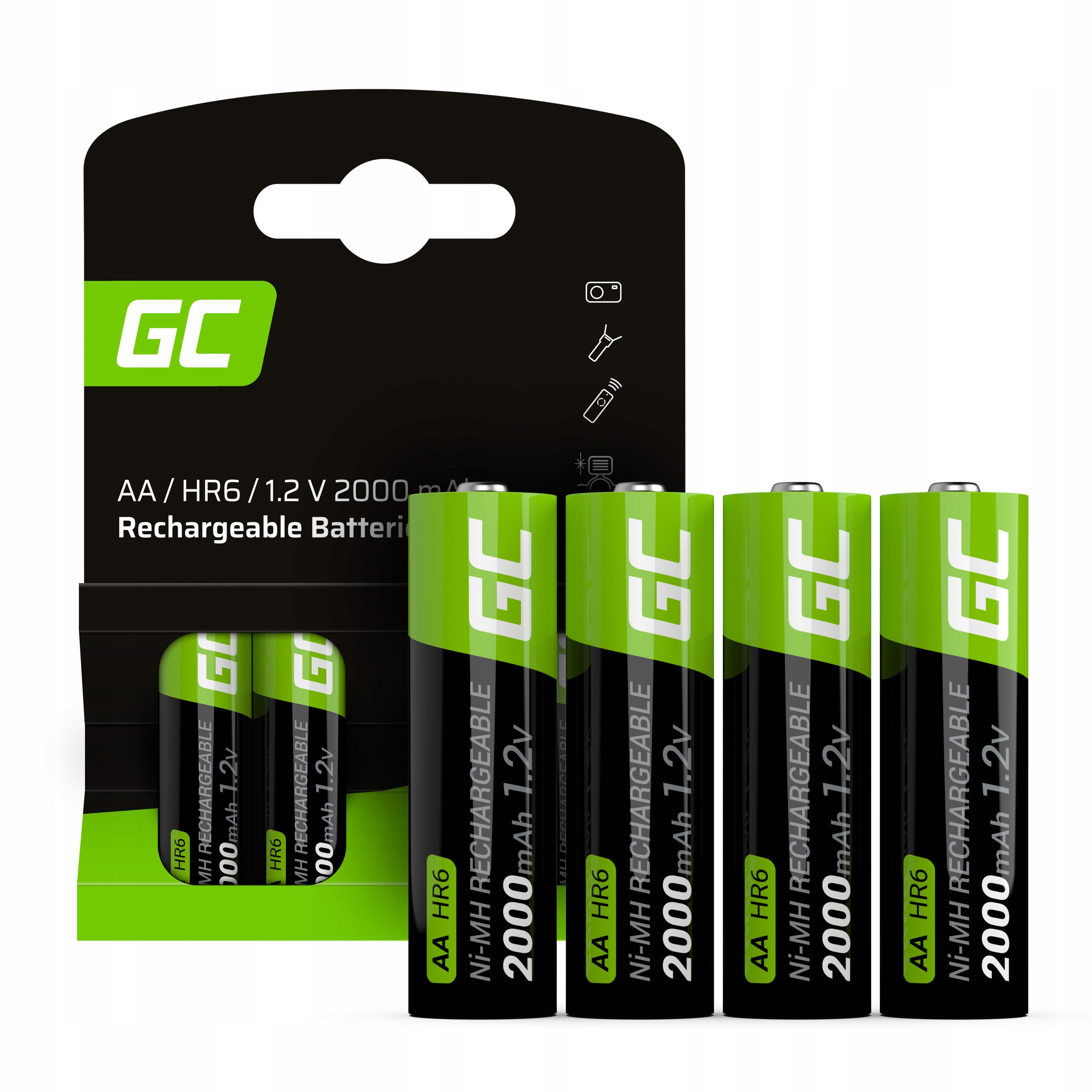 Nikel-metal hydridová (NiMH) batéria Green Cell AA (R6) 2000 mAh 4 ks.