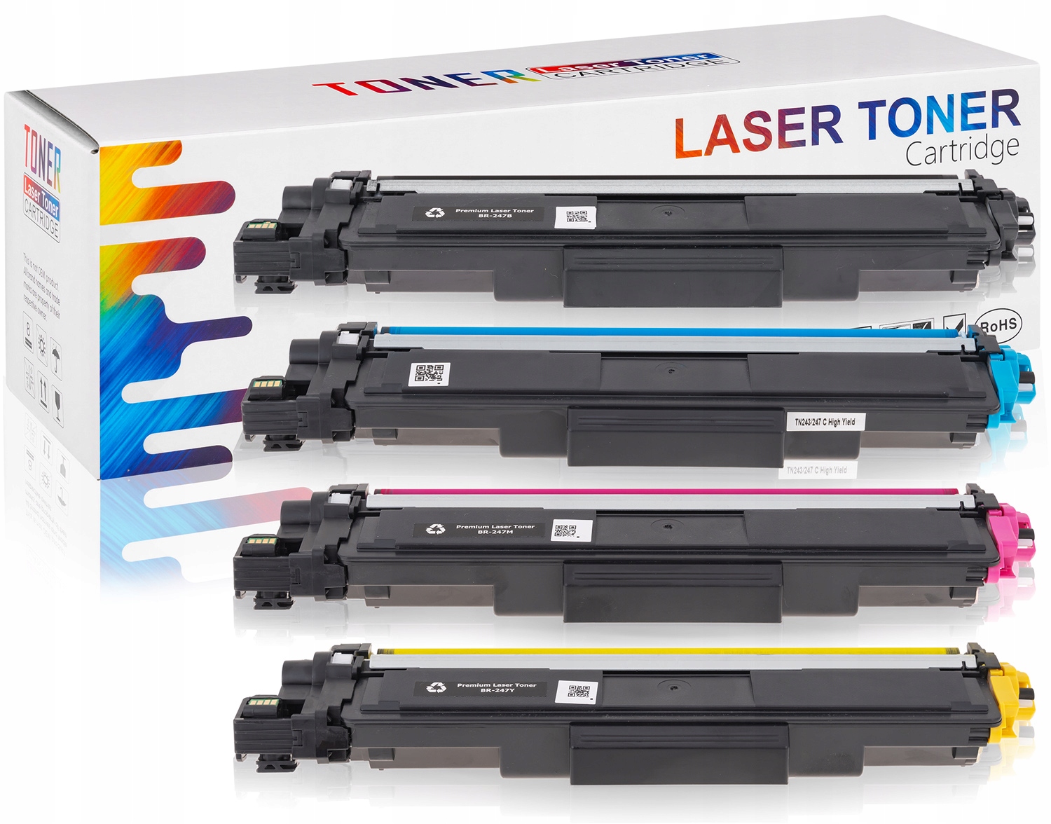 Komerčný atramentový toner pre súpravu Brother BR-TN247BCMY-ON1