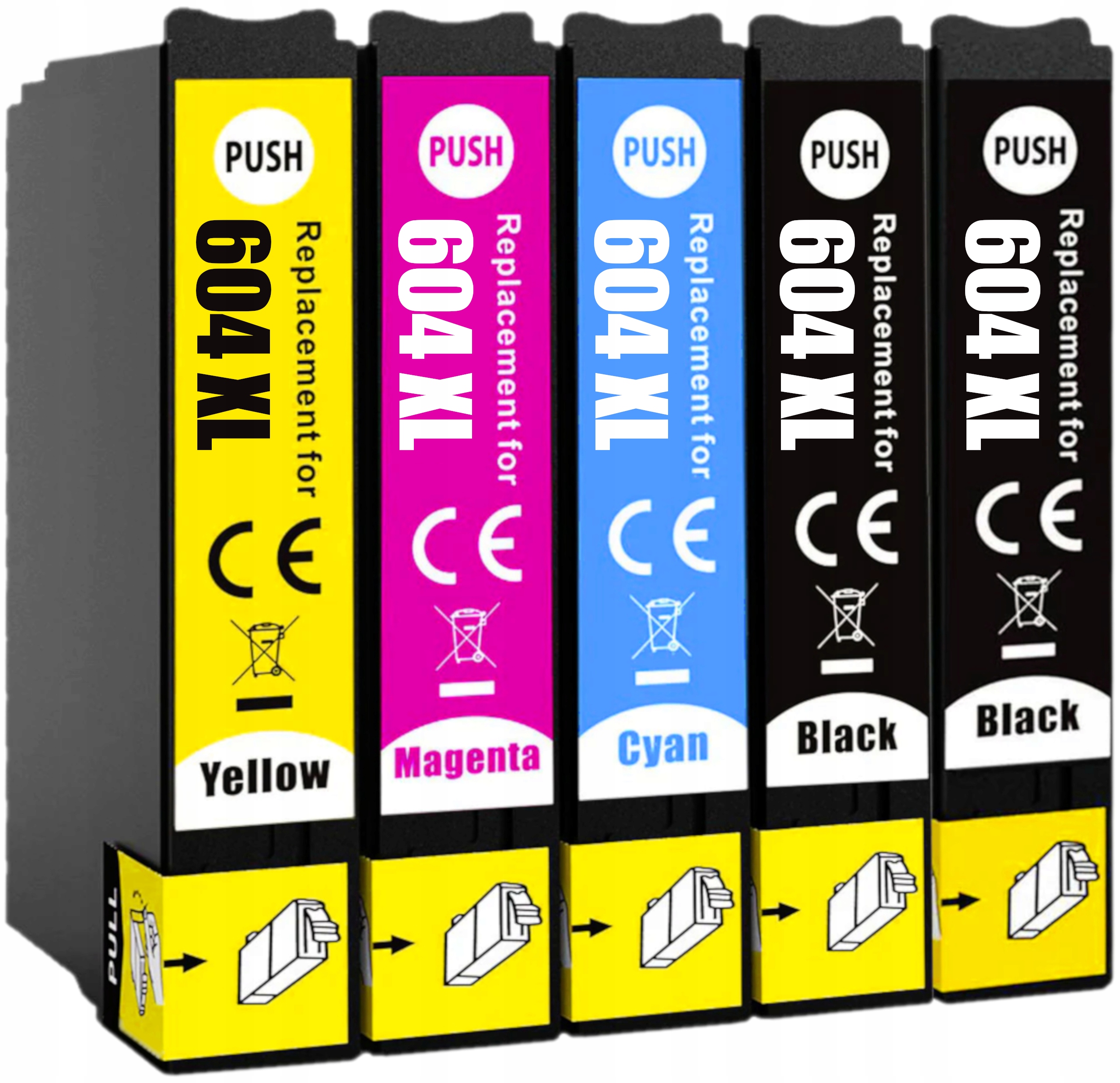 AQMI 5x-ink-604-for-Epson-XP-WF-Home atrament pre tlačiareň Epson čierna (čierna), červená (purpurová), modrá (azúrová), žltá (žltá)
