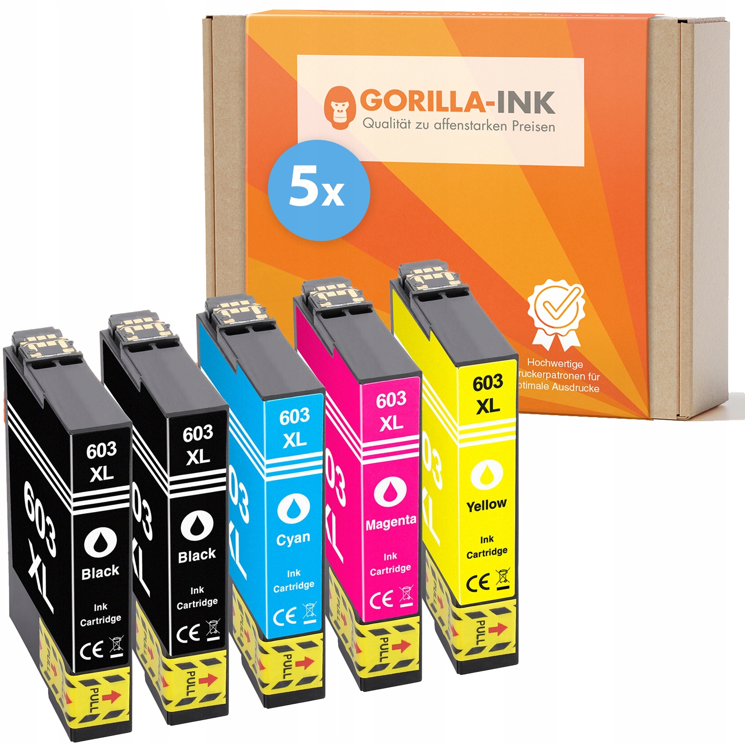 Gorilla-Ink-atramenty-for-epson-expression-603xl-603 pre Epson čierna (čierna), modrá (azúrová), sada, žltá (žltá)