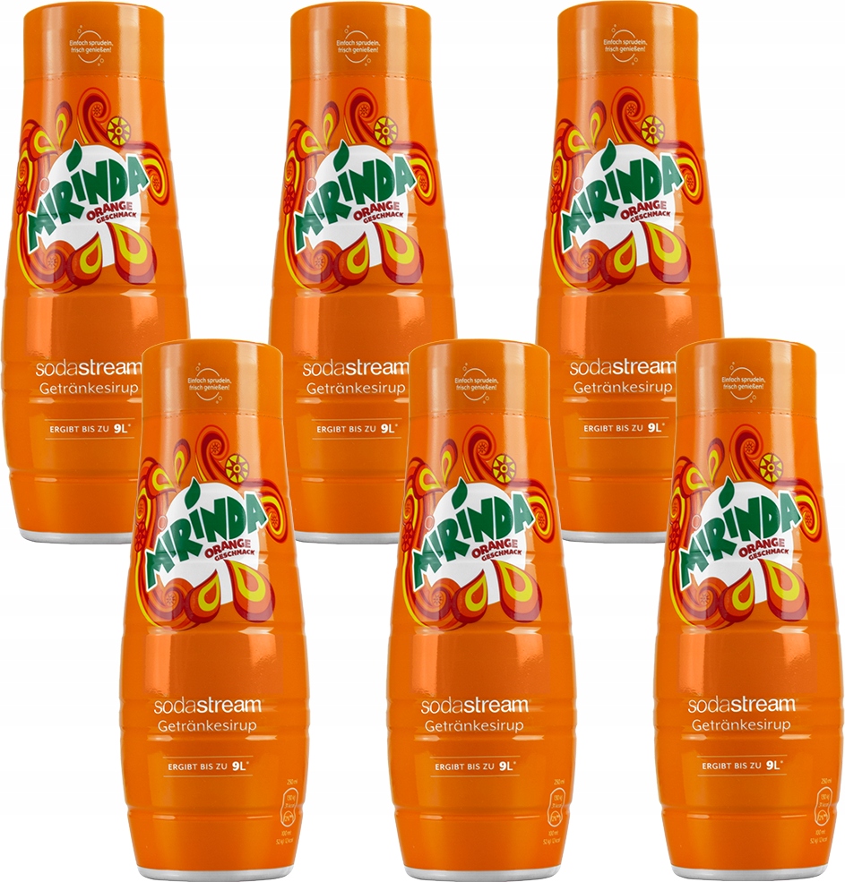 6X SIROP DO SODASTREAM MIRINDA KONCENTKONCENTRATY DO SATURATORA