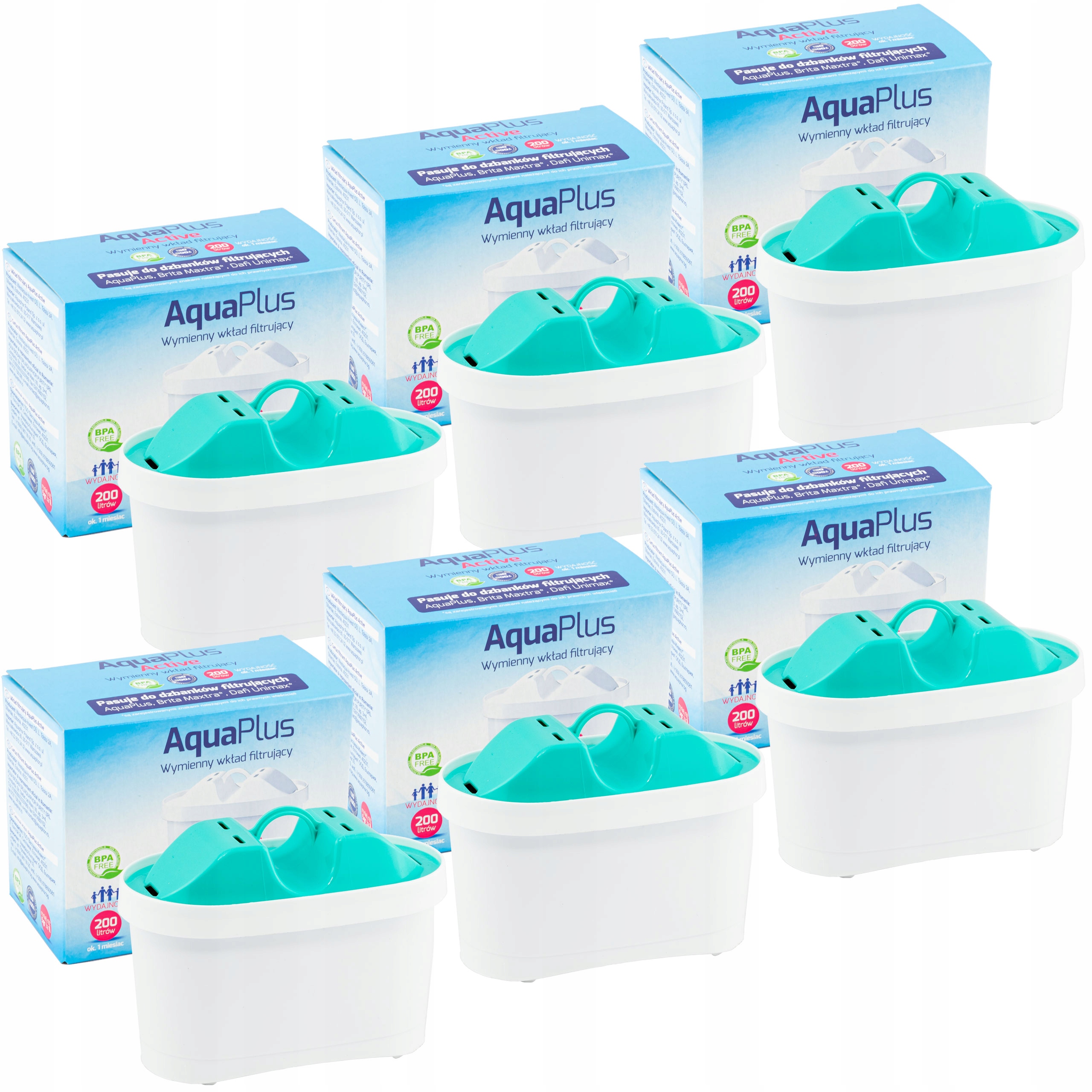 Filtračná vložka do kanvičky AquaPlus Typ: Dafi Unimax, Aquaphoor Maxfor, Brita Maxtra+ 6 ks.