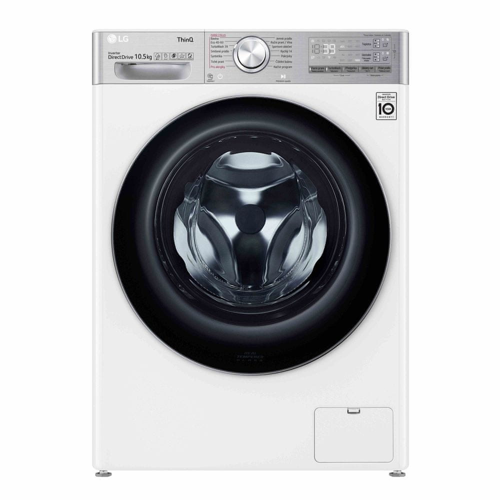 LG pračka F610V10RABW + záruka 10 rokov na motor + 2x darček Lenor Gold Orchid Color All-in-1, 63 ks