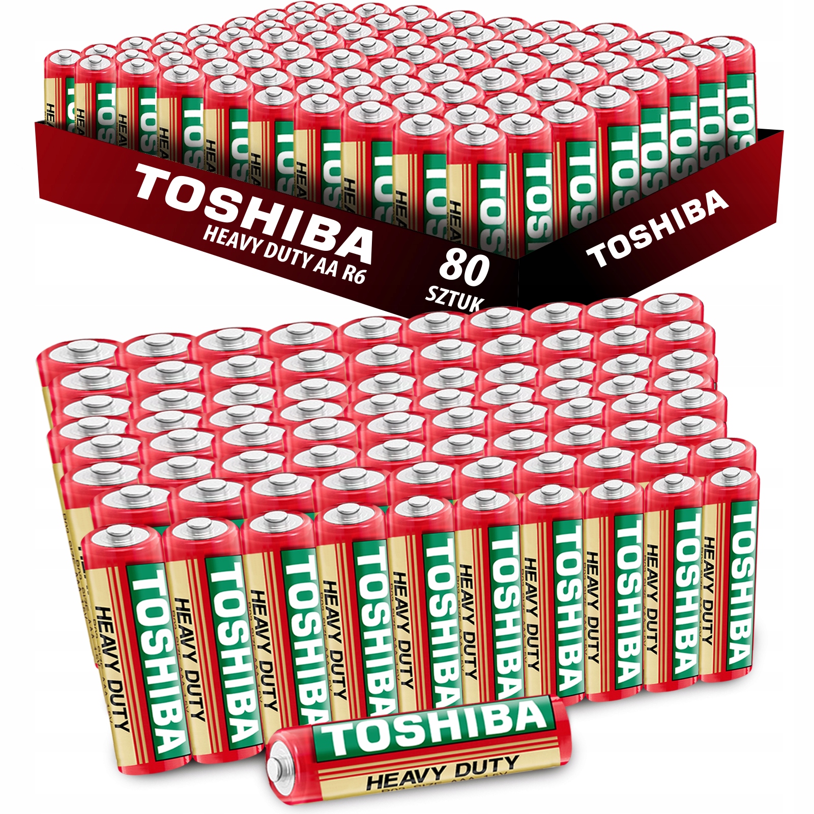Toshiba AA zinkovo-uhlíková batéria (R6) 80 ks.
