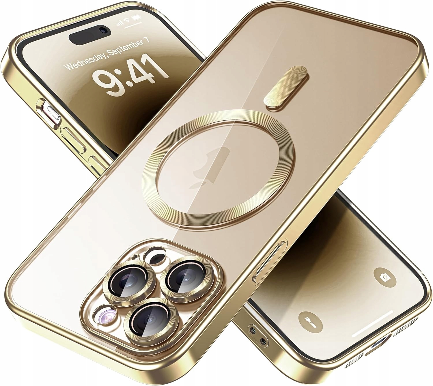 BOU zadná strana pre Apple iPhone 14 Pro s okrajom, bezfarebná + Bou ochranná fólia pre Apple iPhone 14 Pro 1 ks.
