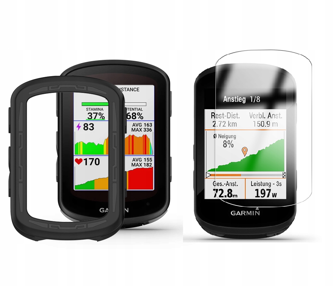 Silikónové puzdro + tvrdené sklo 9H pre GARMIN GPS Edge 540/840 | Set