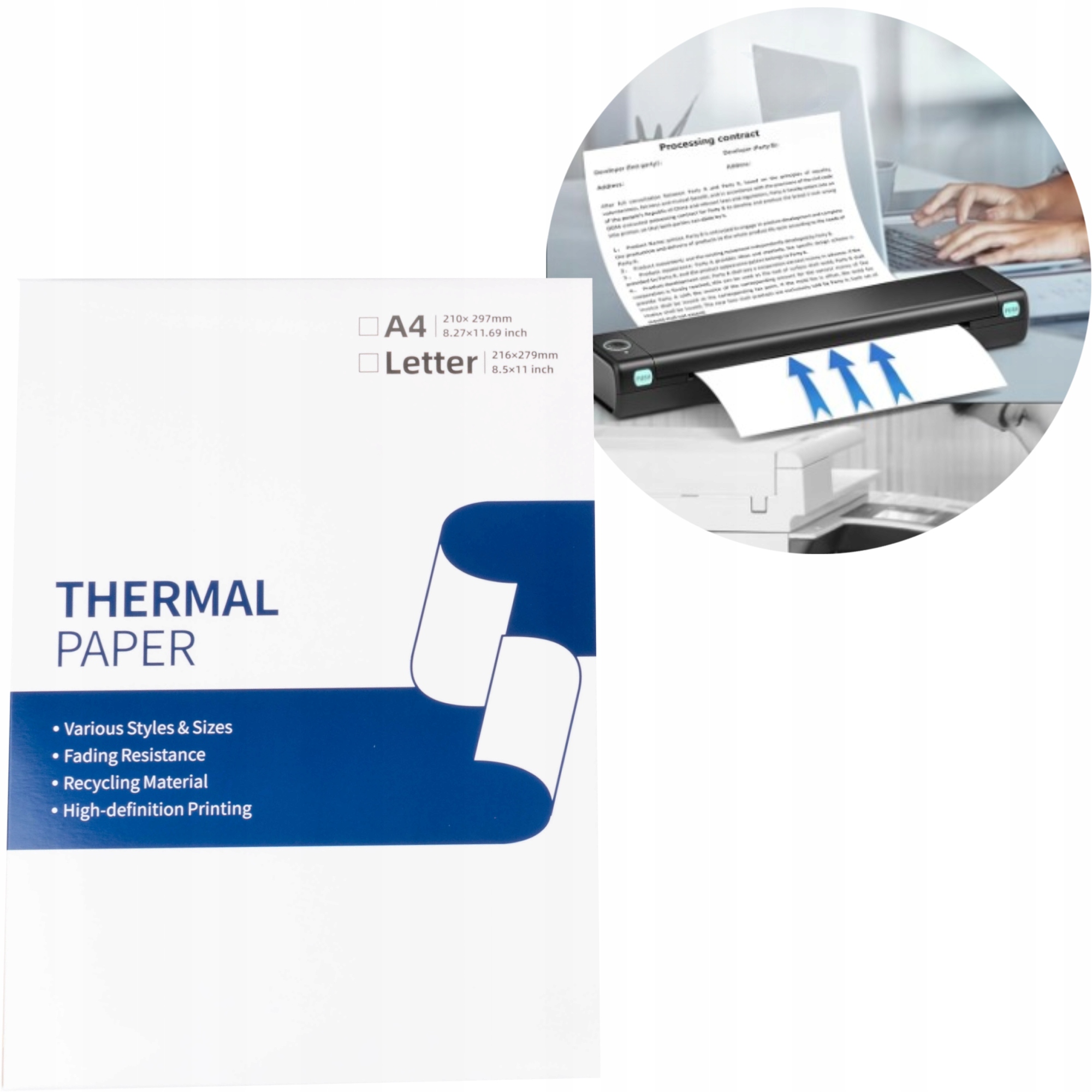 Termopapier formátu A4 pre prenosnú bezdrôtovú tlačiareň Phomemo M08F
