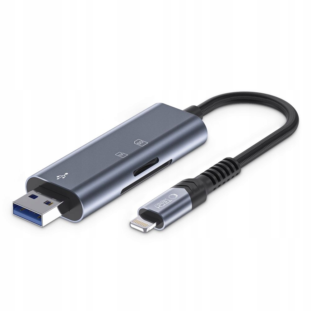 ADAPTÉROVÝ HUB ČÍTAČKA PAMÄŤOVÝCH KARIET SD SDXC MICRO-SD / USB PRE BLESK IPHONE