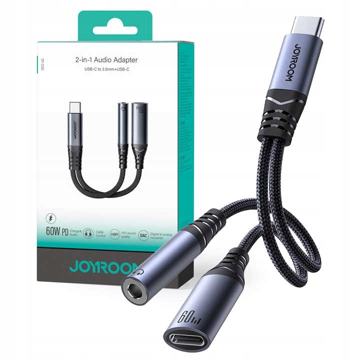 Joyroom SY-C01 USB-C DAC adaptér na 3,5 mm mini jack - čierny